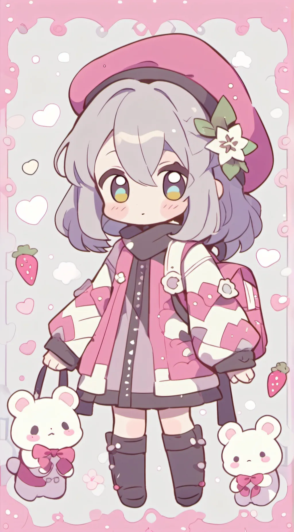 ai character: Strawberry  background