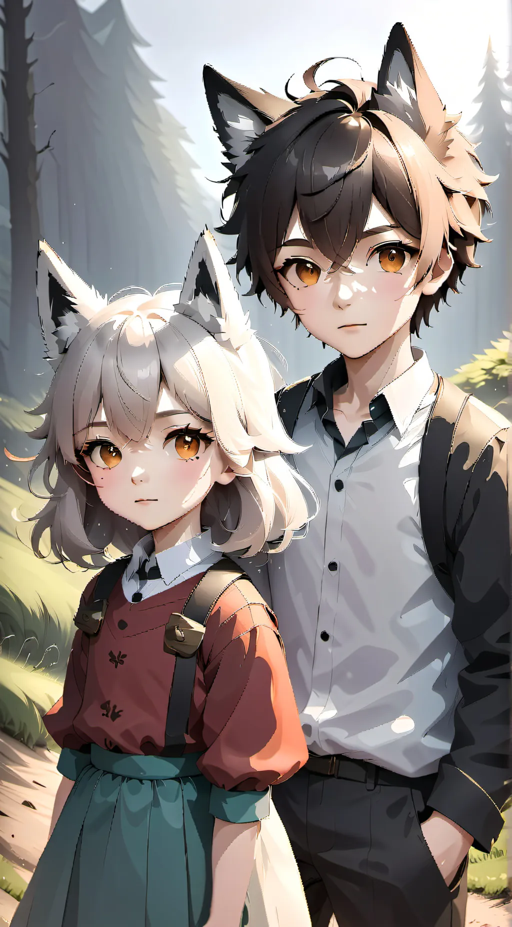 ai character: Lucas and Lisa  background