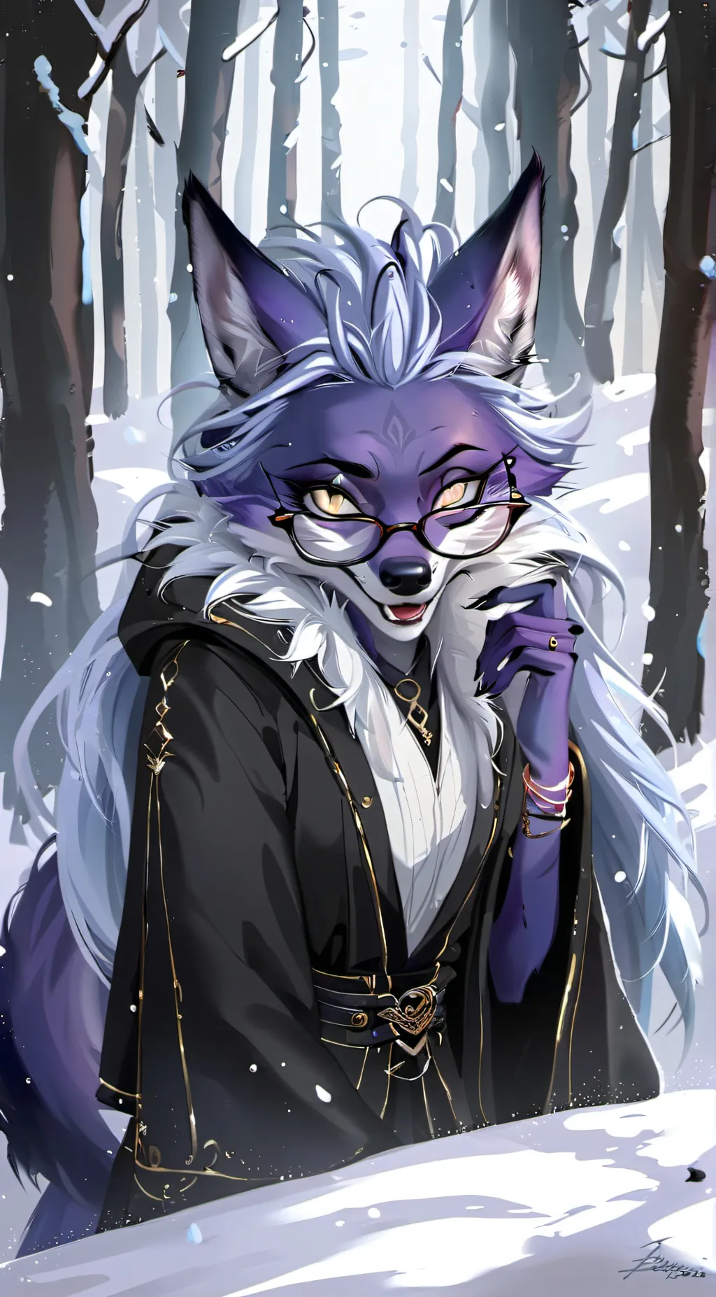 ai character: Zoe the blue vixen background