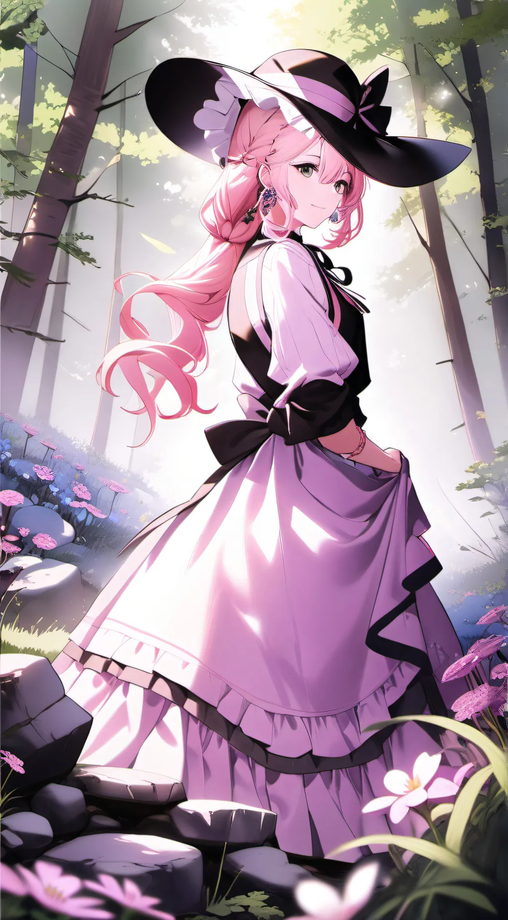 ai character: Violet background