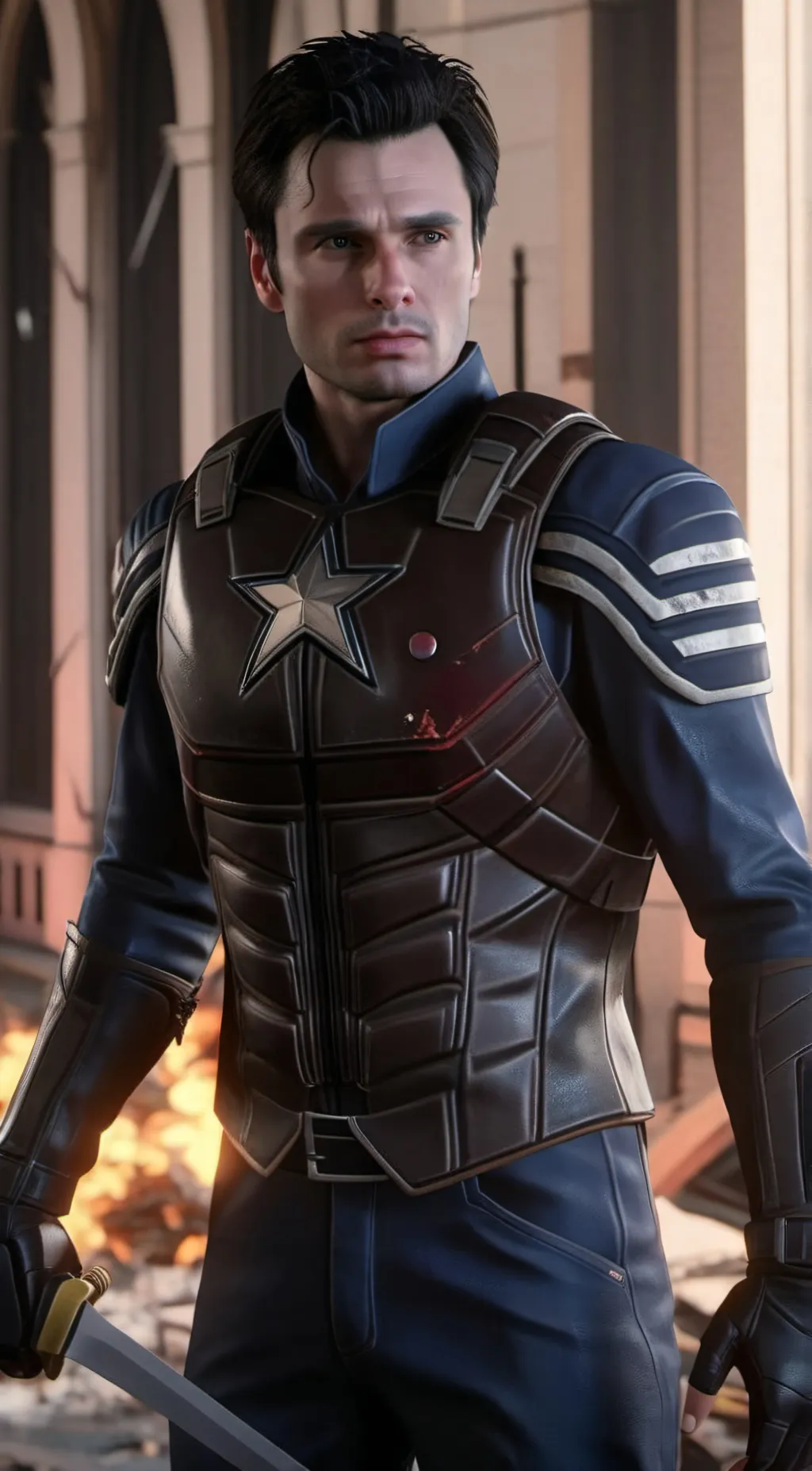 ai character: Bucky Barnes background