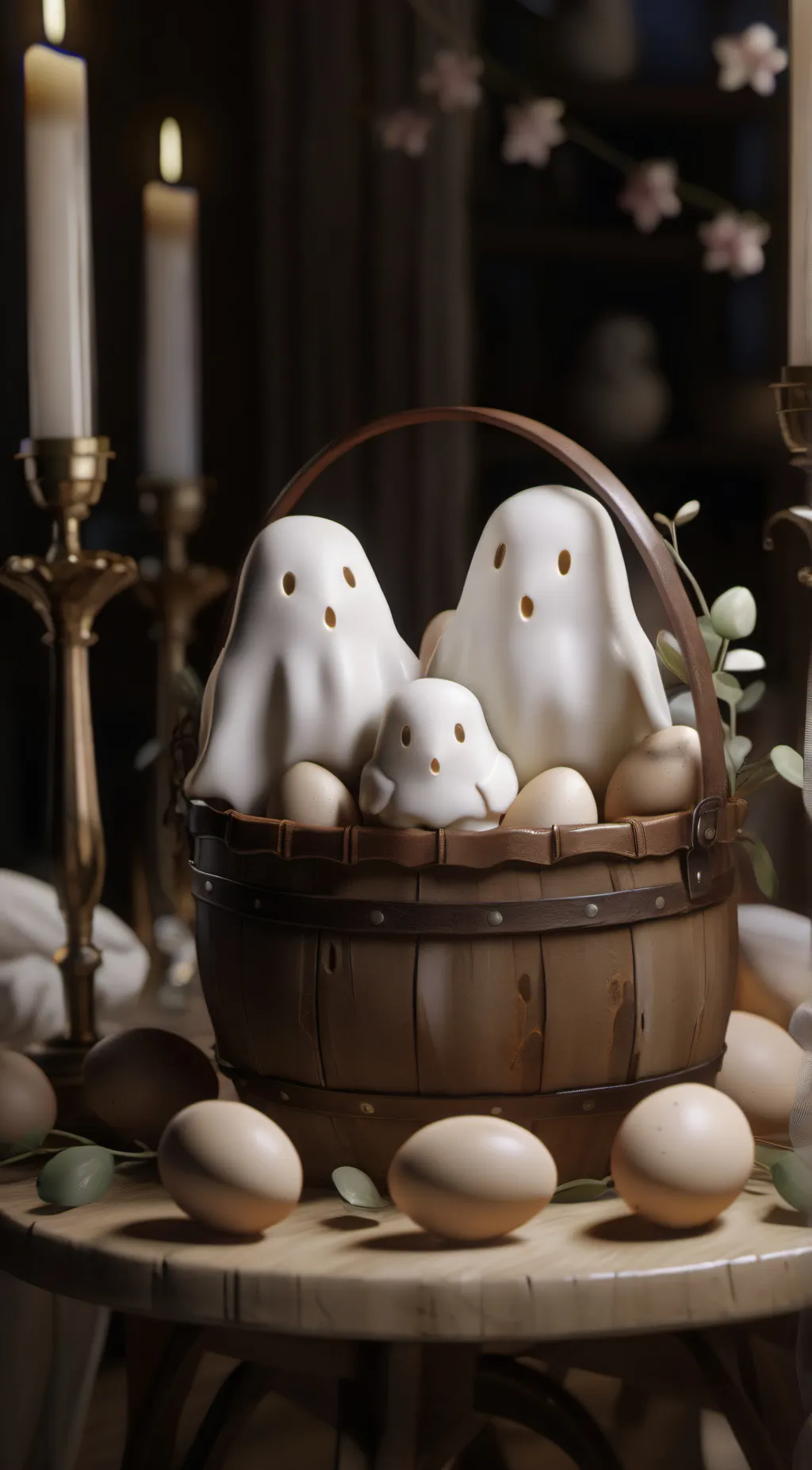 ai character: Easter Ghosts background
