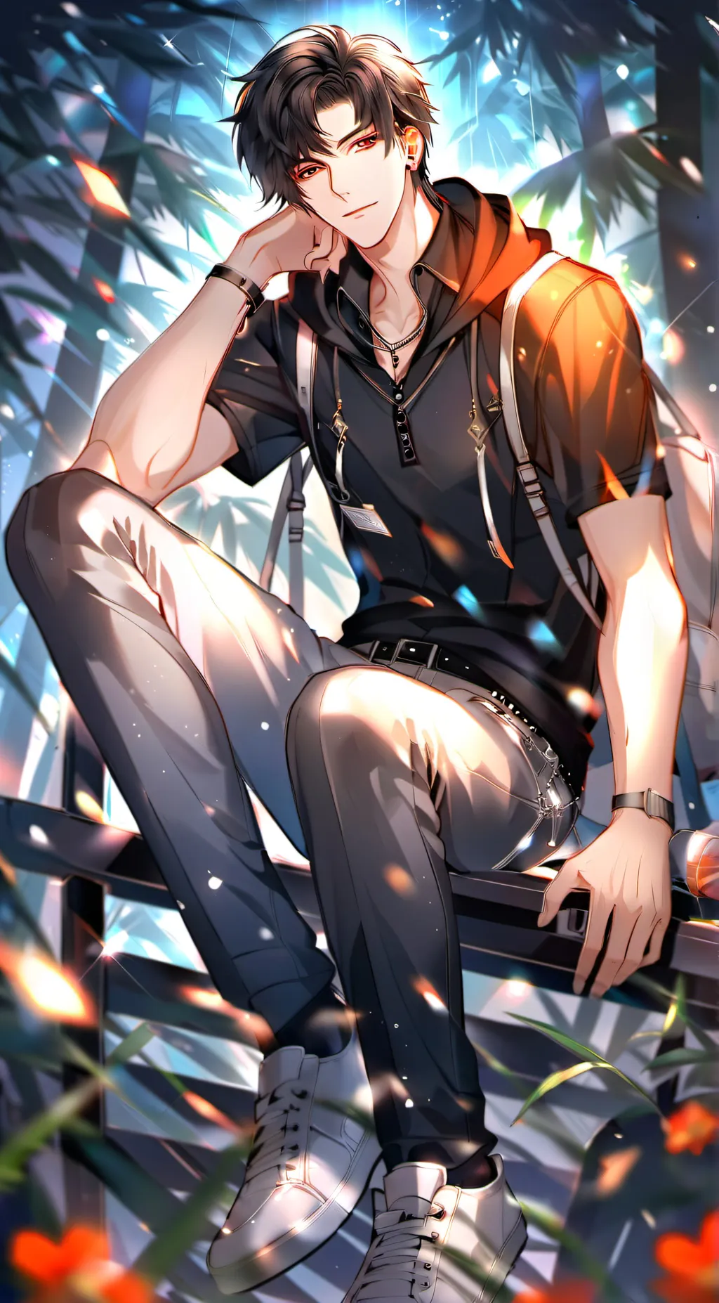 ai character: Aaron Black background
