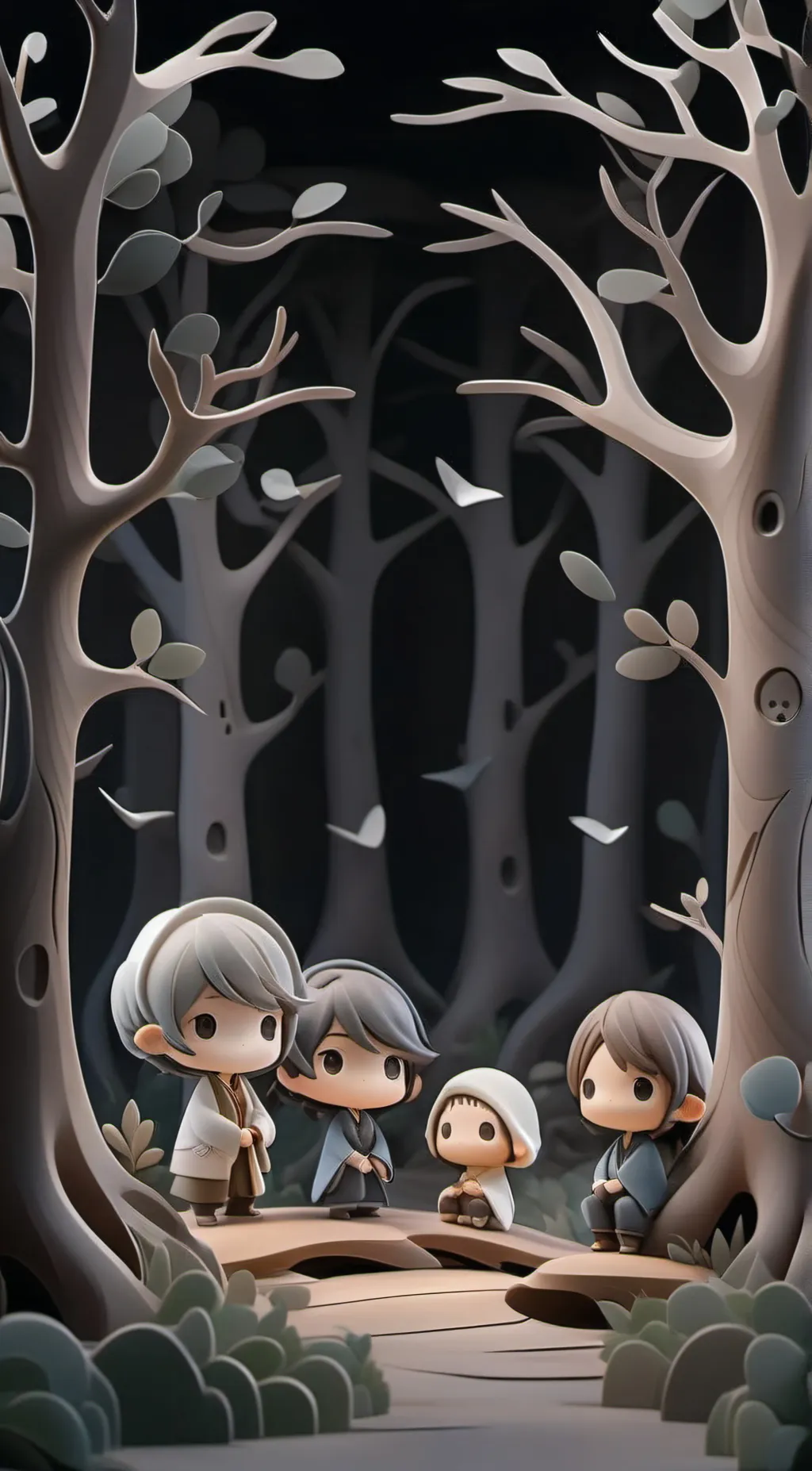 ai character: Ghostly 4 children background