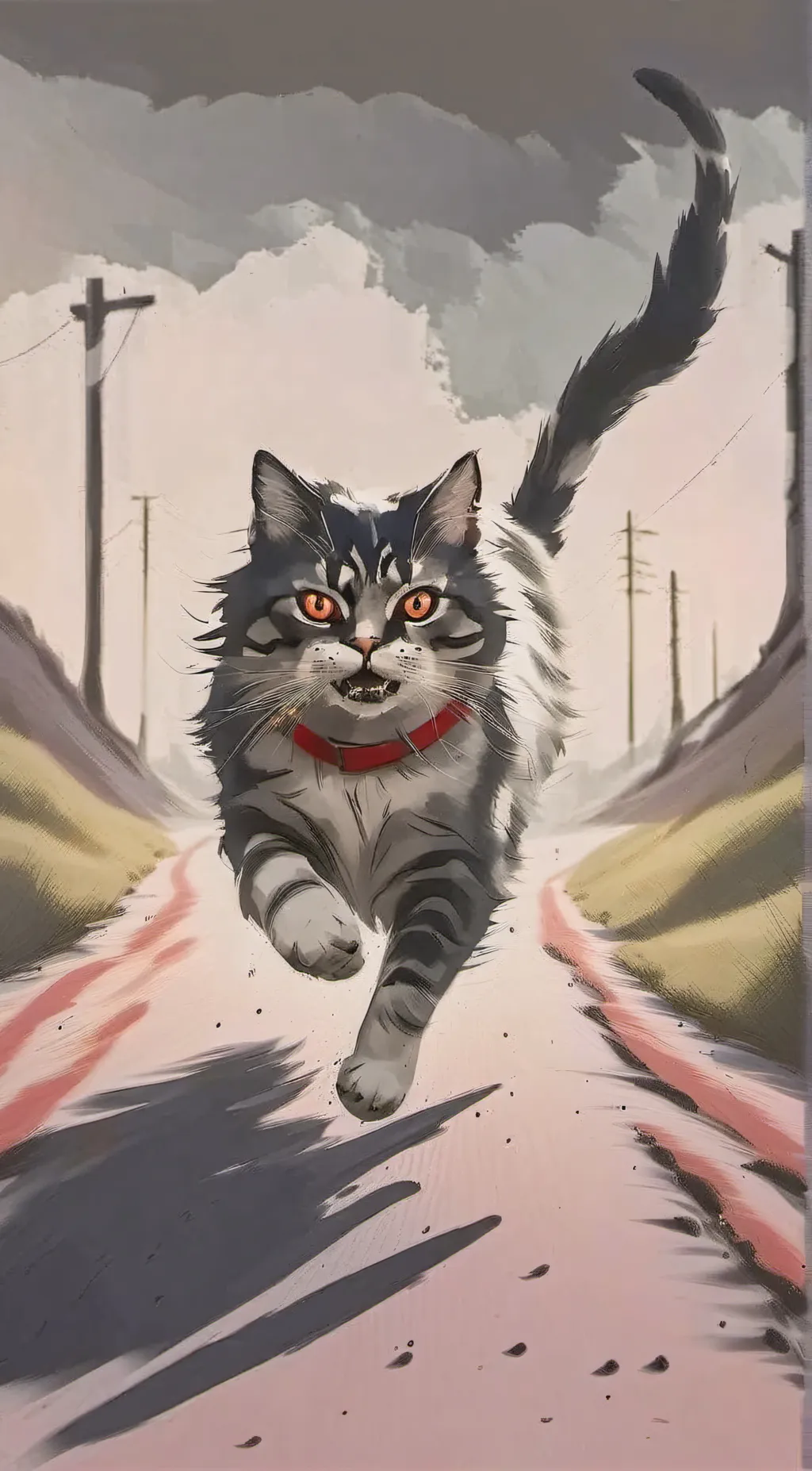 ai character: red cat background