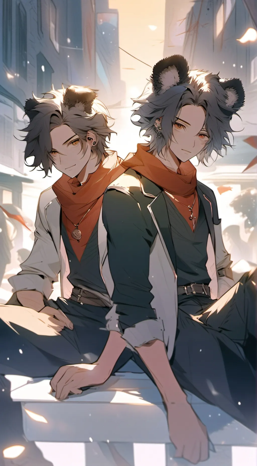 ai character: Leo and maki background