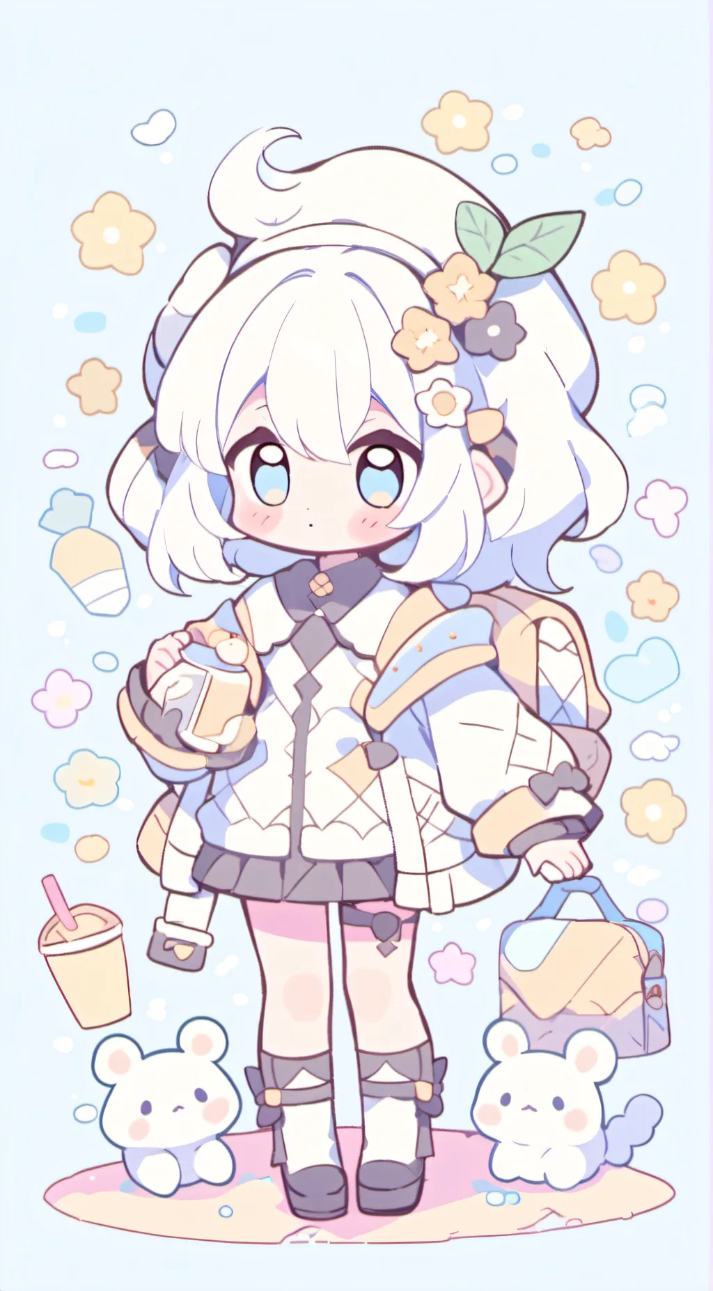 ai character: smiling critters background
