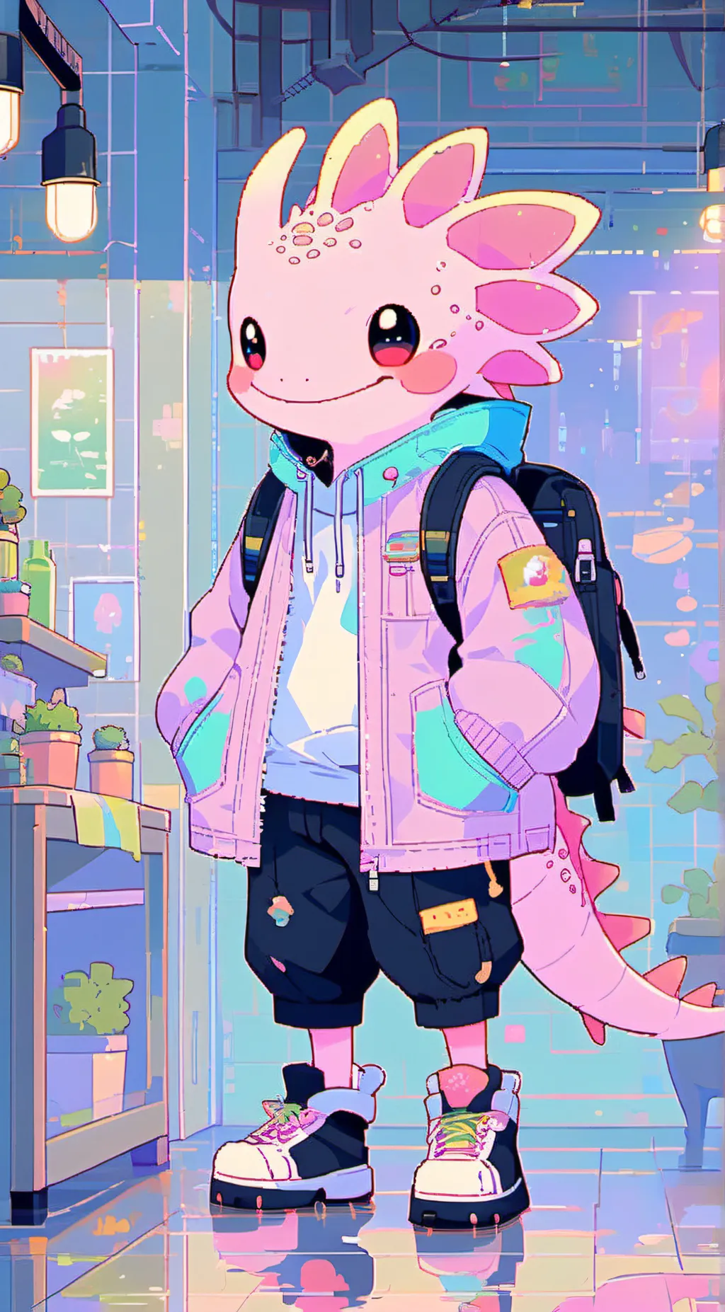 ai character: SMILING CRITTERS background