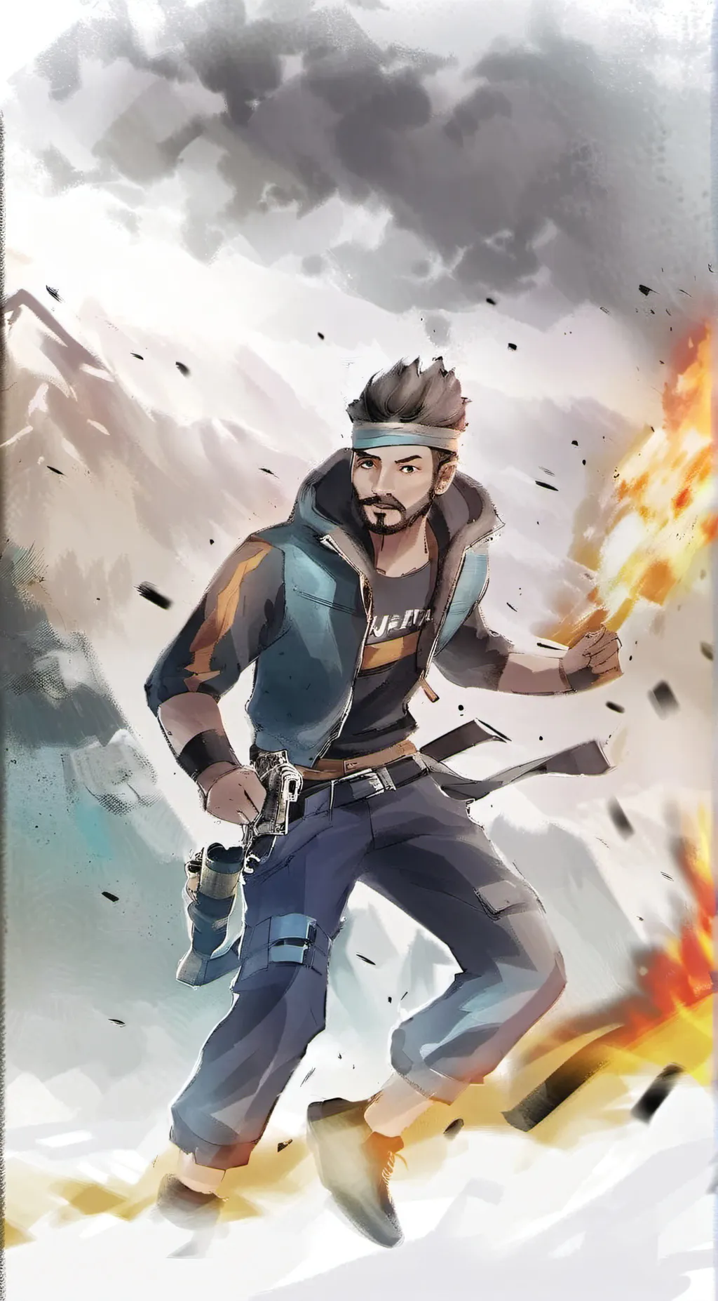 ai character: ALOK ( free fire)  background