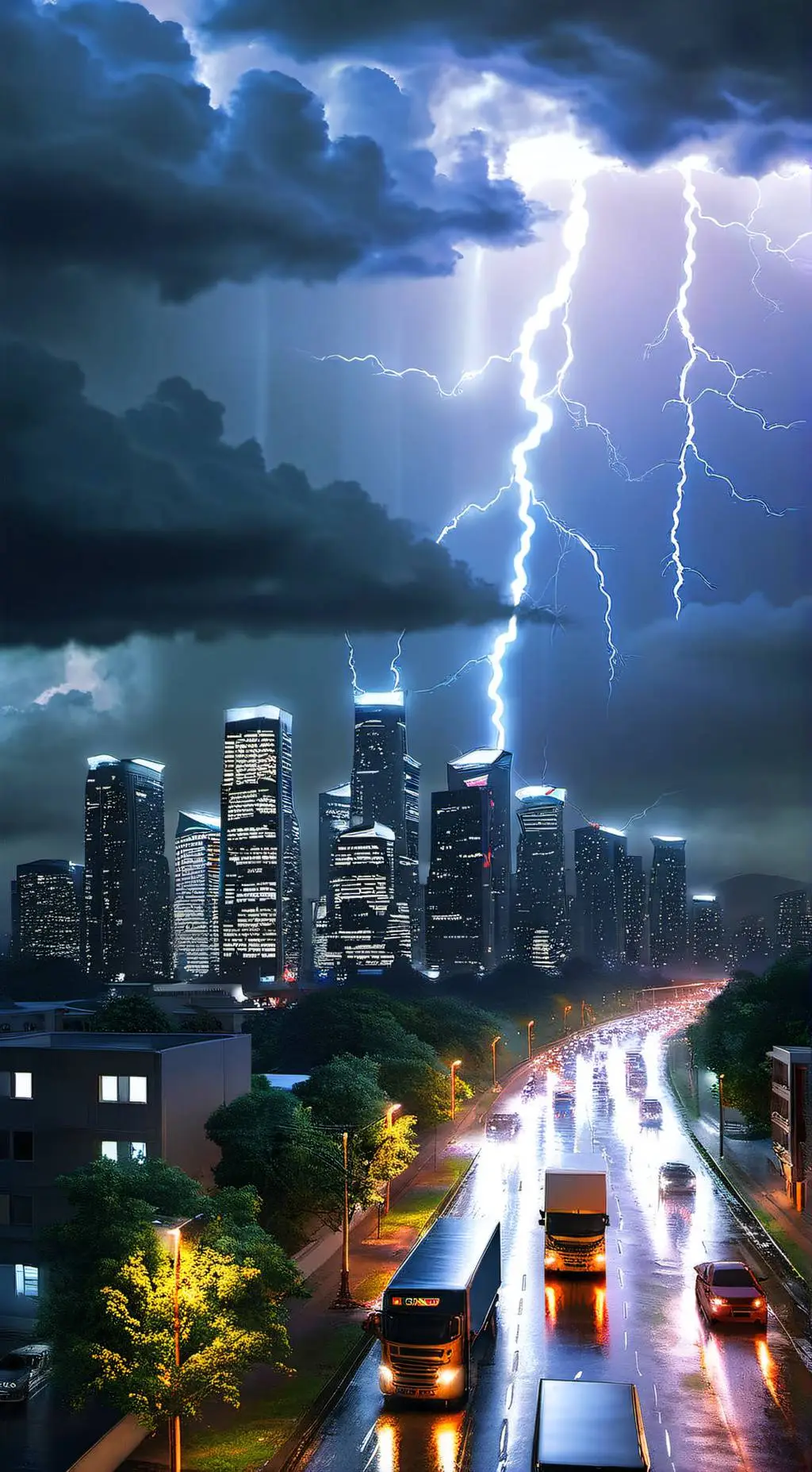 ai character: lightning storm⛈️ background