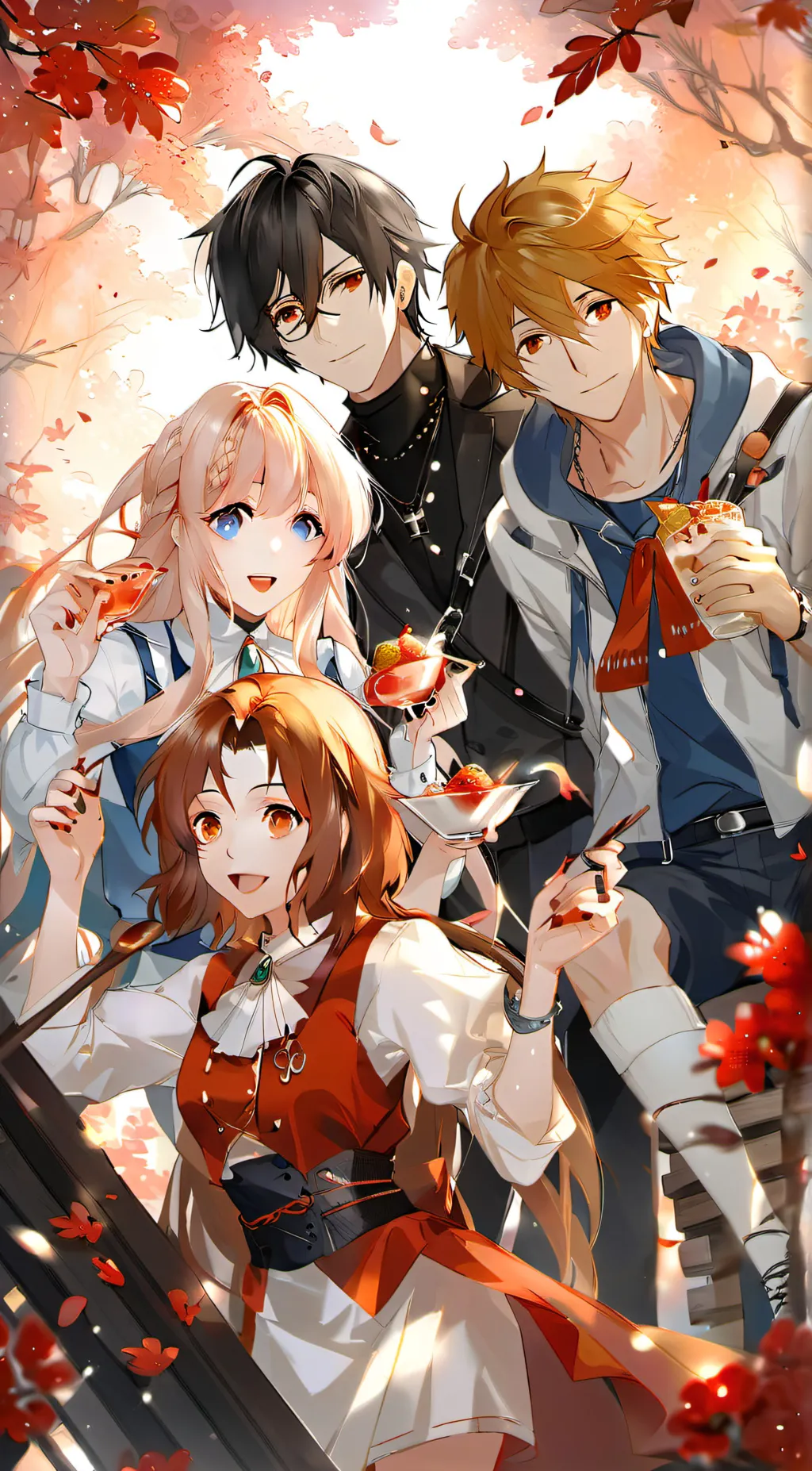 ai character: A groud of friends background