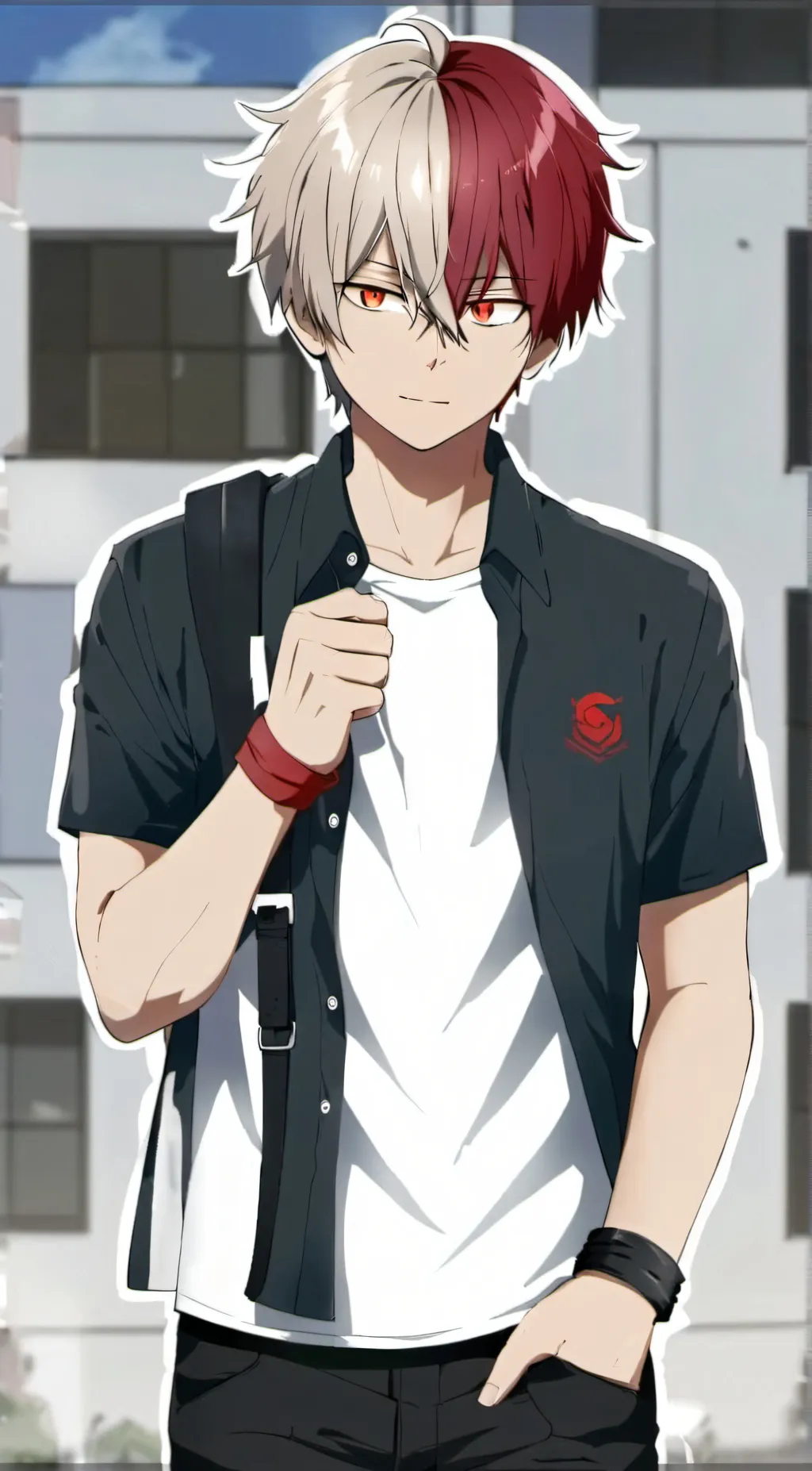 ai character: shoto todoroki  background