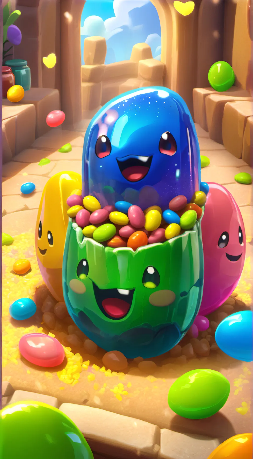 ai character: Magical Jelly Bean background