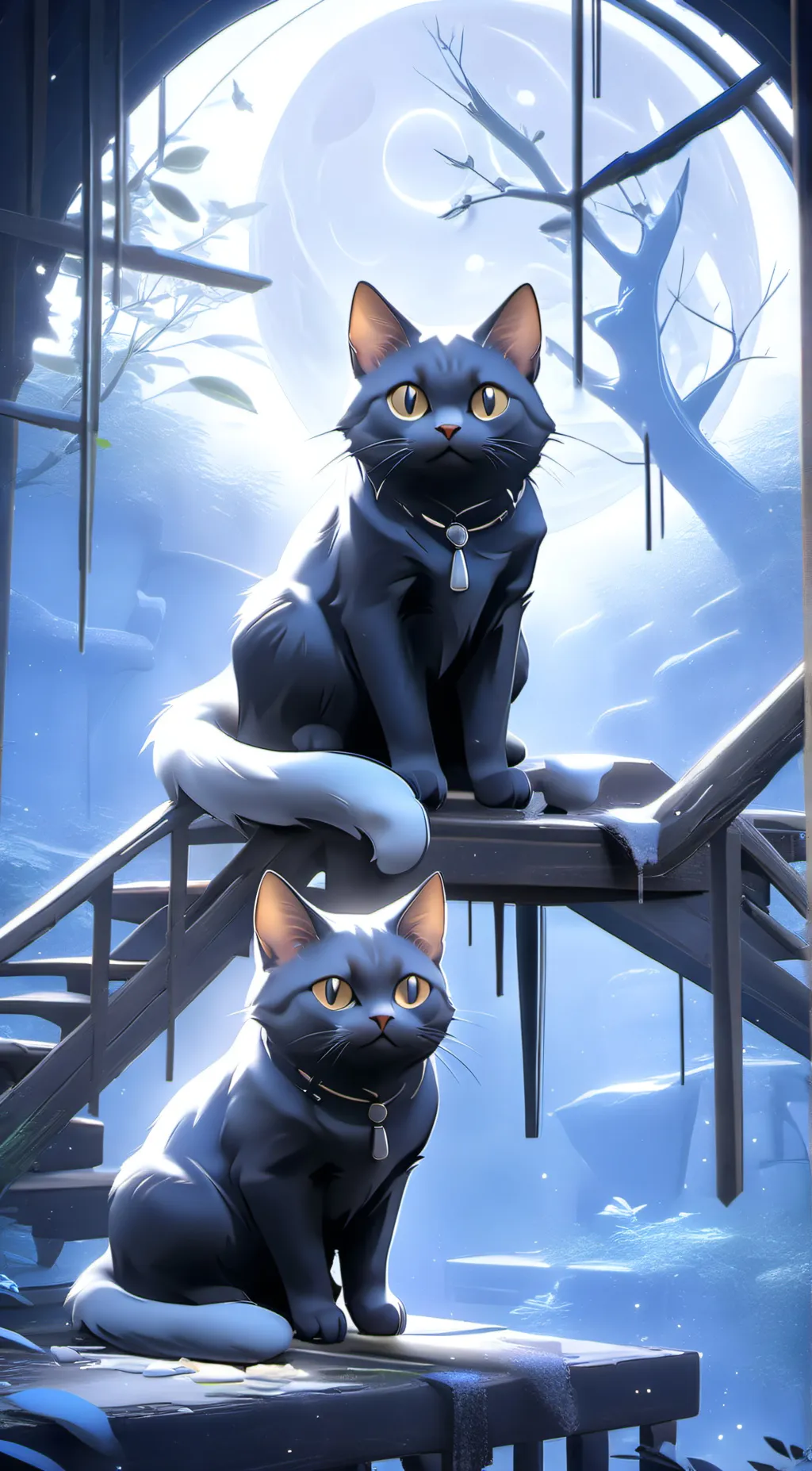 ai character: 2 cats background