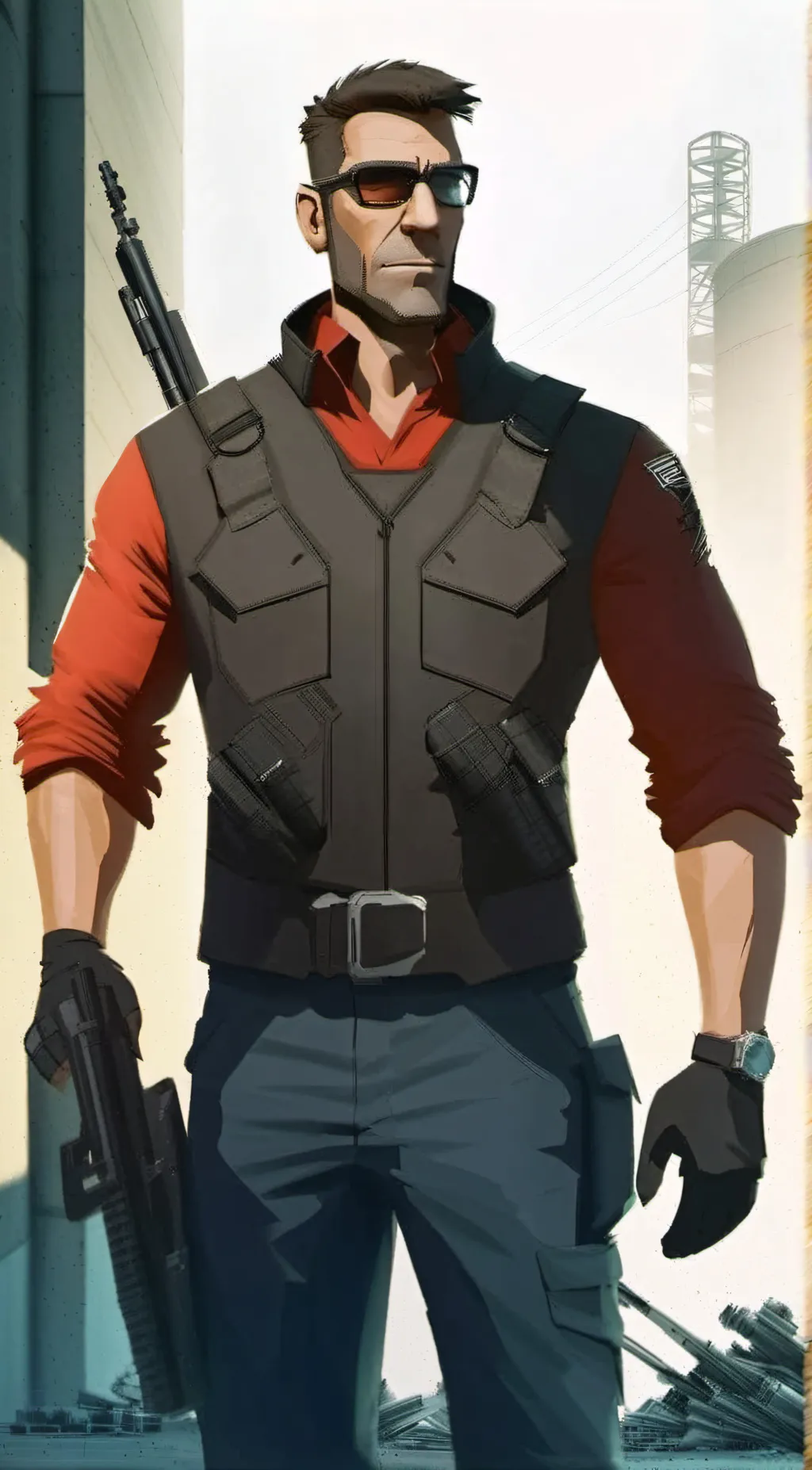 ai character: Tf 2 sniper  background