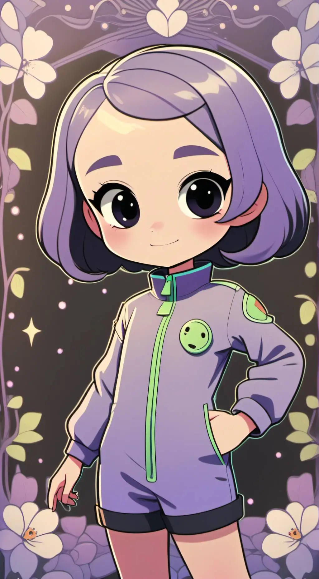 ai character: Periwinkle background