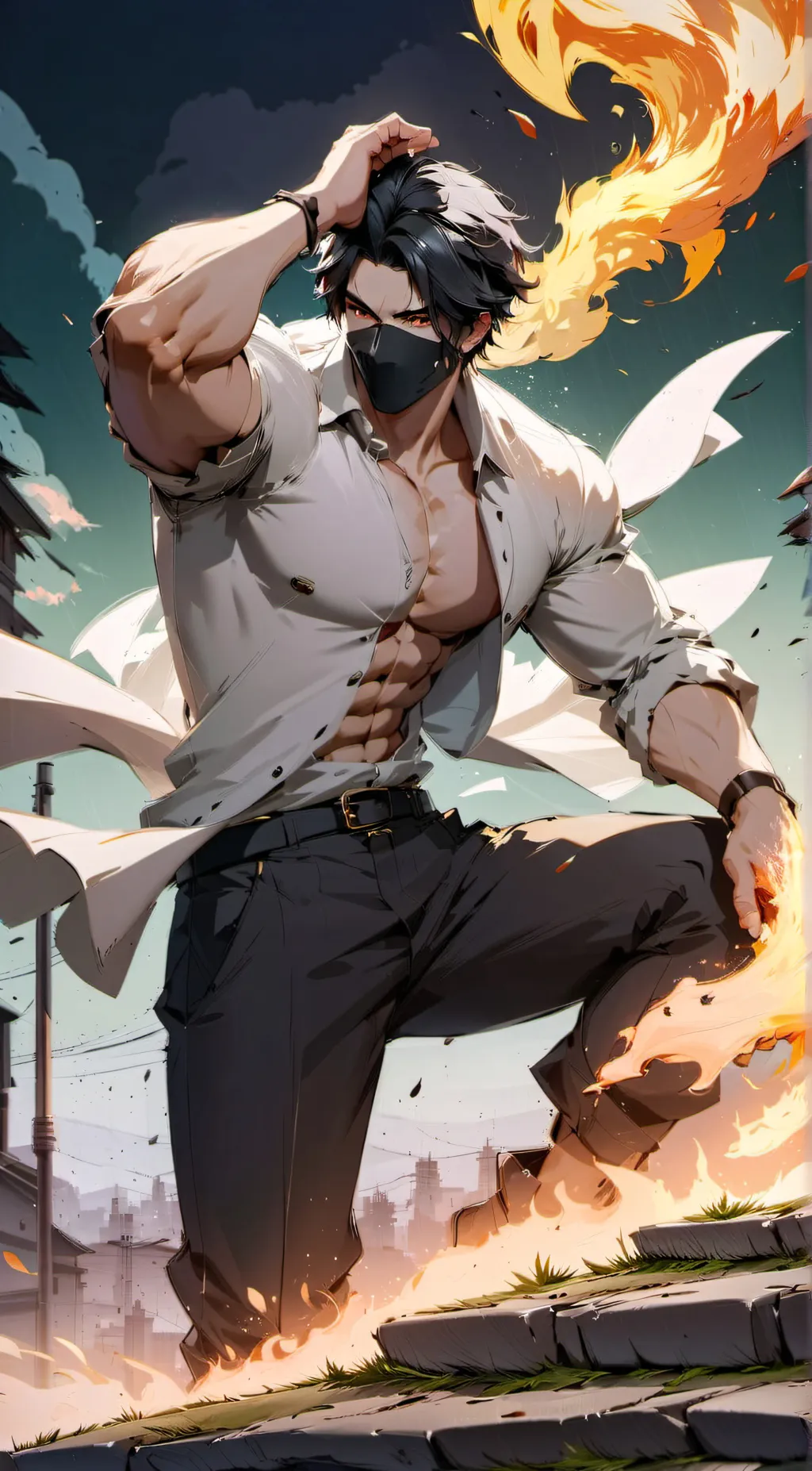 ai character: Fire vs Ice story background