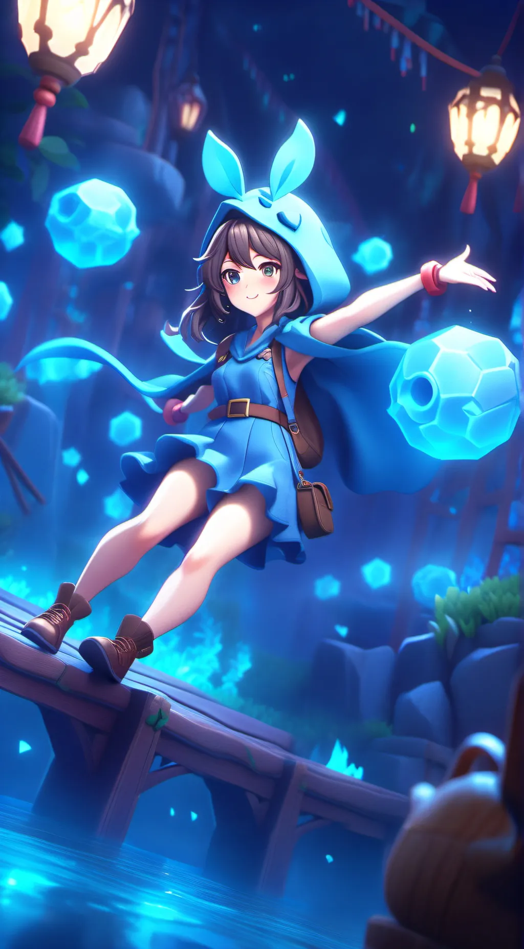 ai character: water gab background