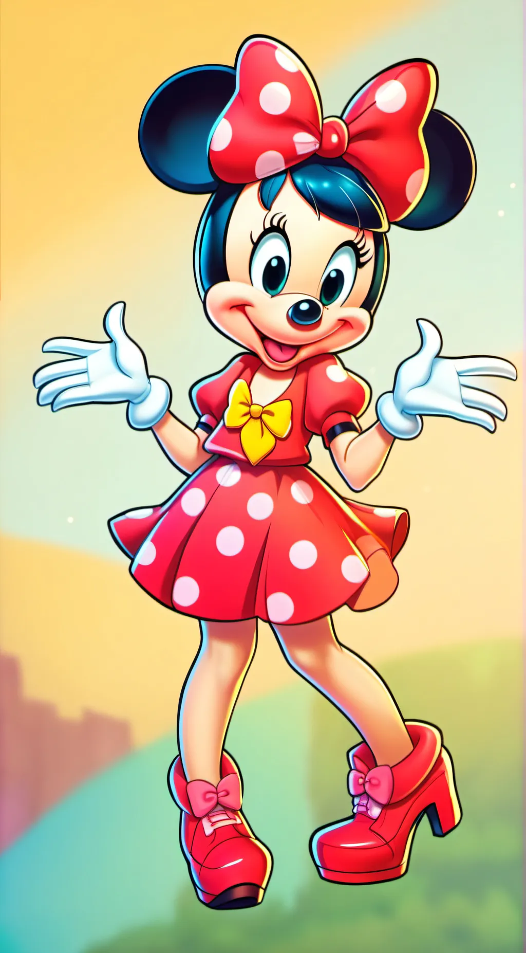 ai character: Minnie mouse. background