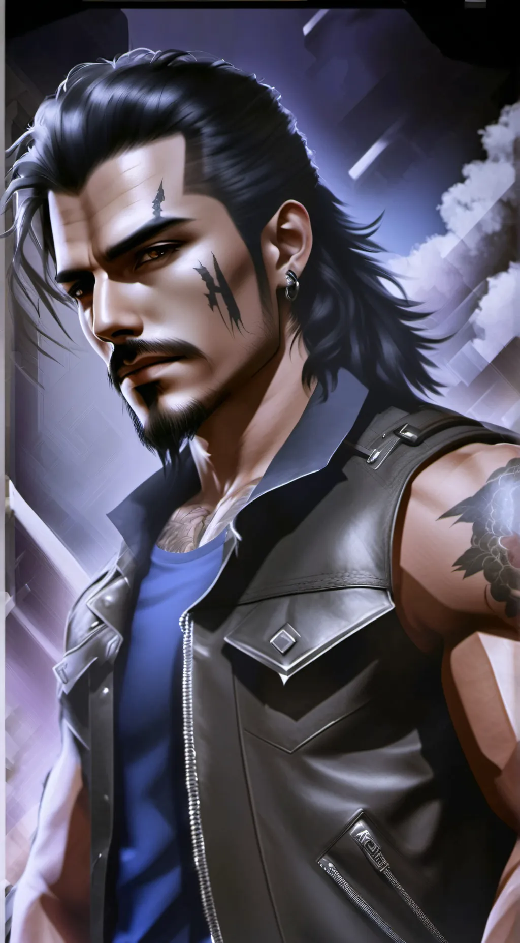 ai character: Gray background