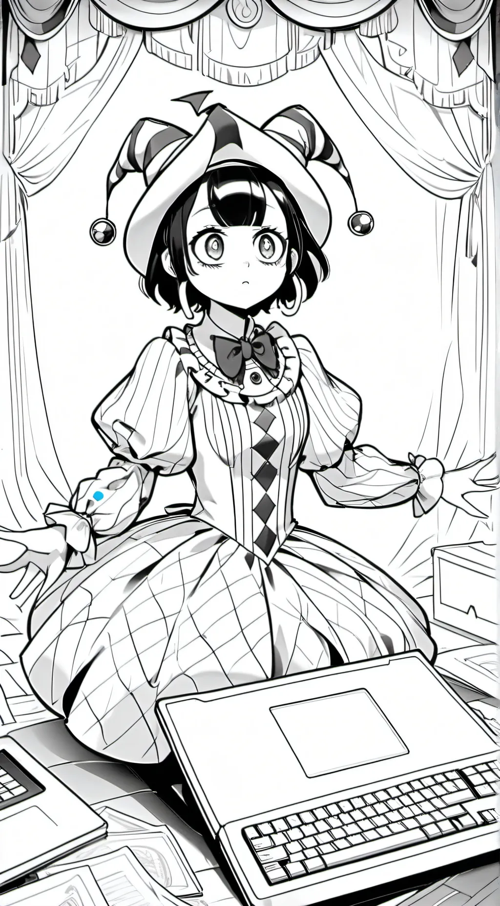 ai character: Pomni  background