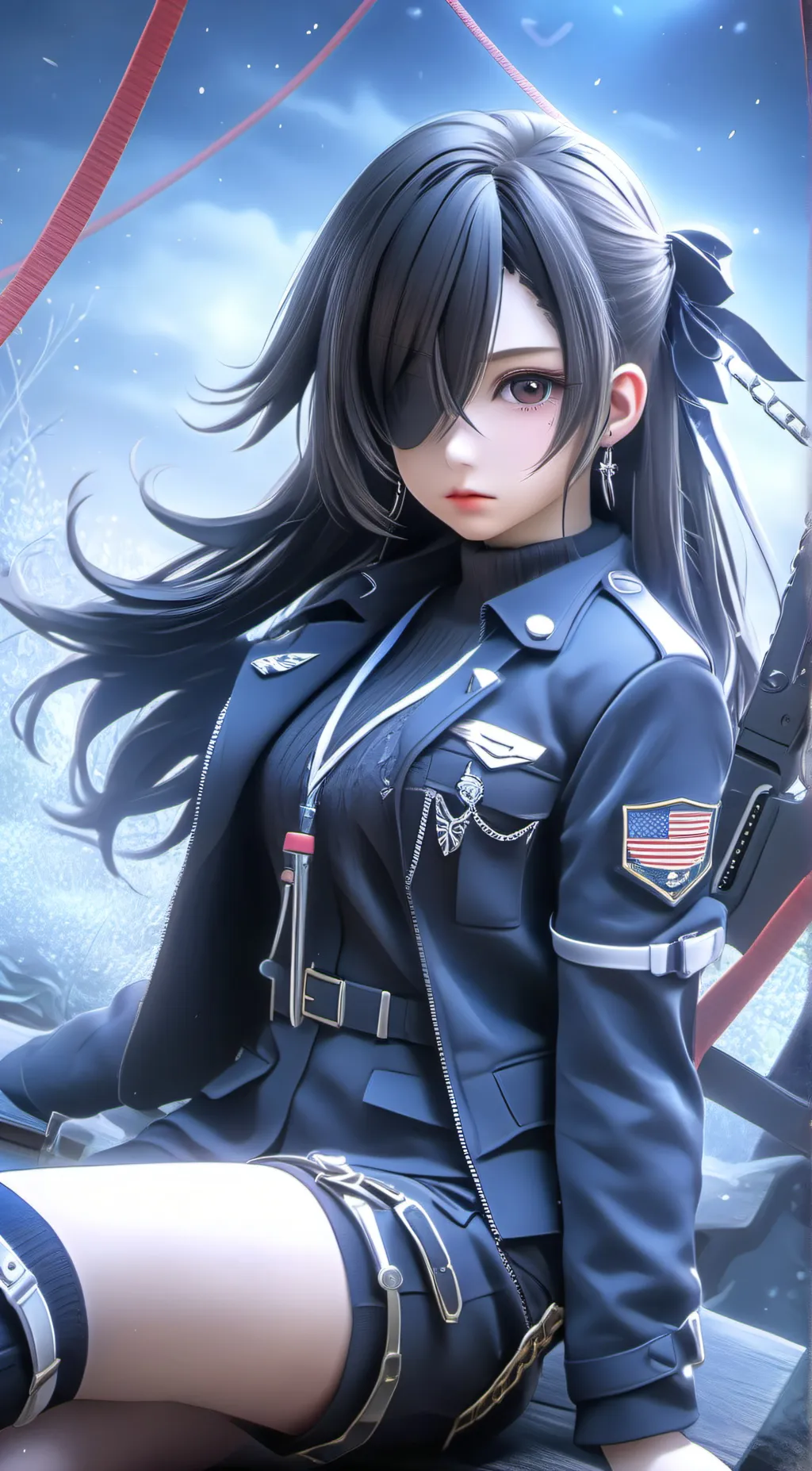ai character: military Girl background