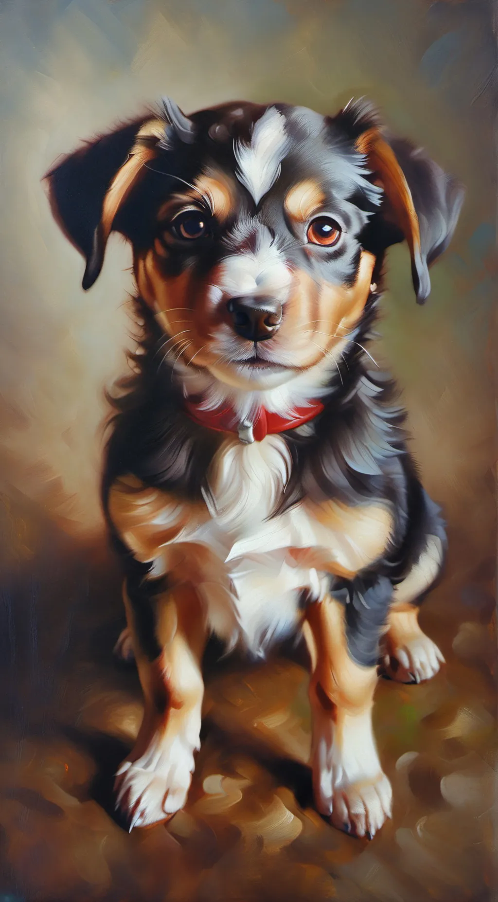 ai character: evil puppy  background