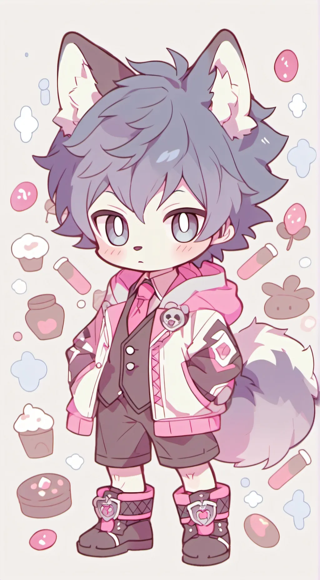 ai character: Leaf background