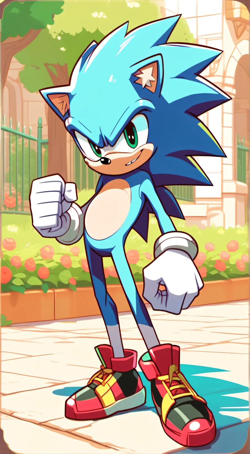 ai character: Sonic X shadow background