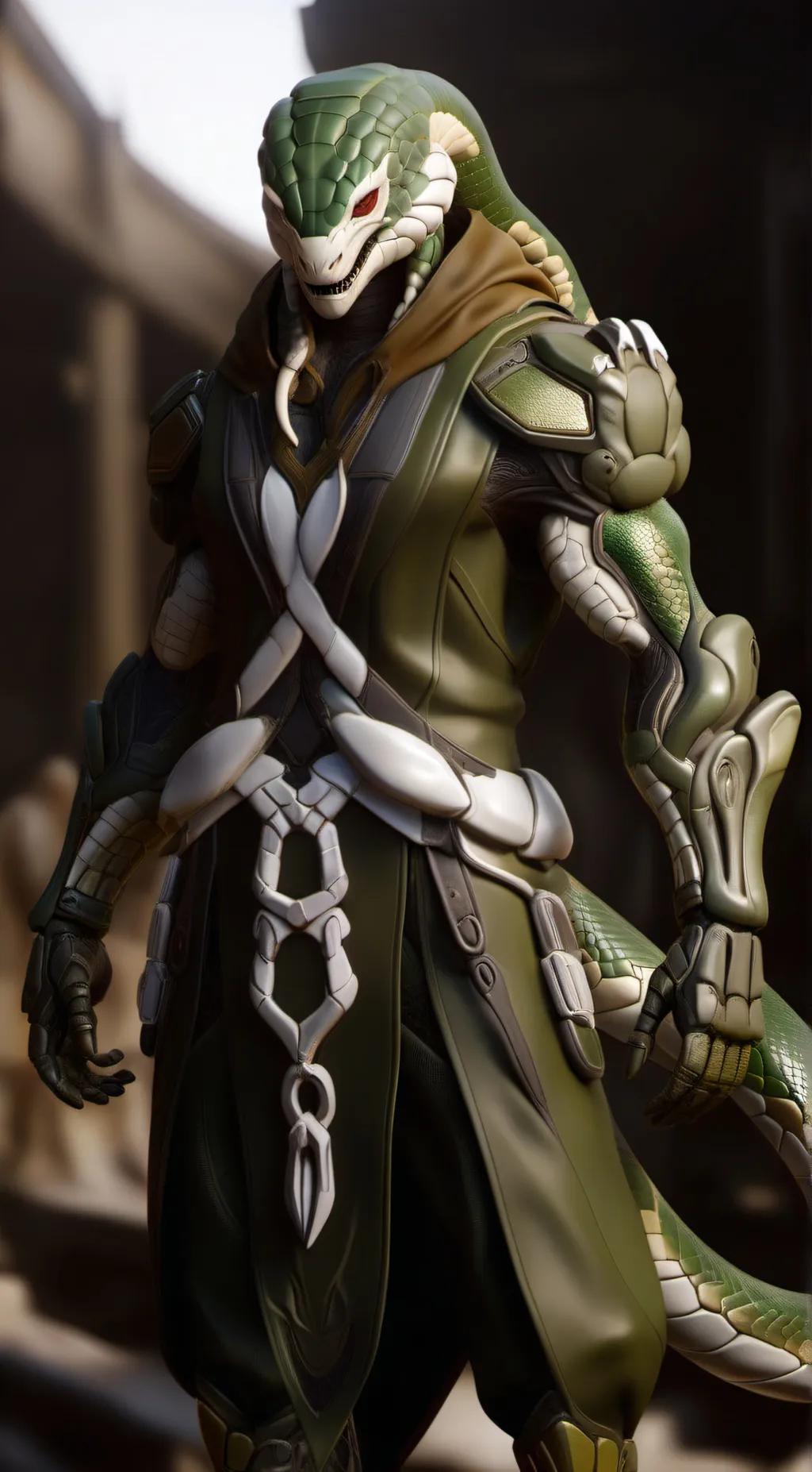 ai character: Snake mercenary background