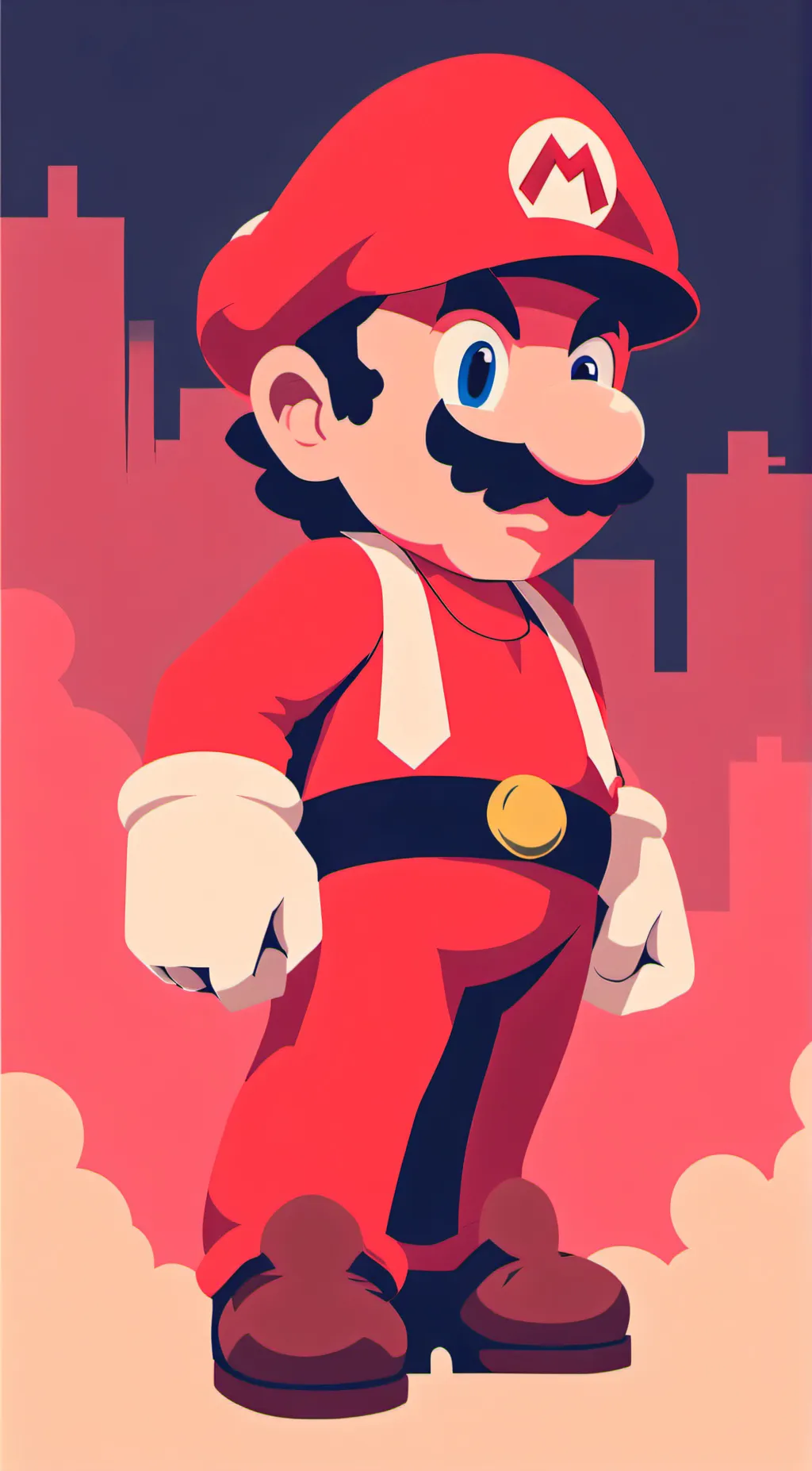 ai character: Christmas Mario  background