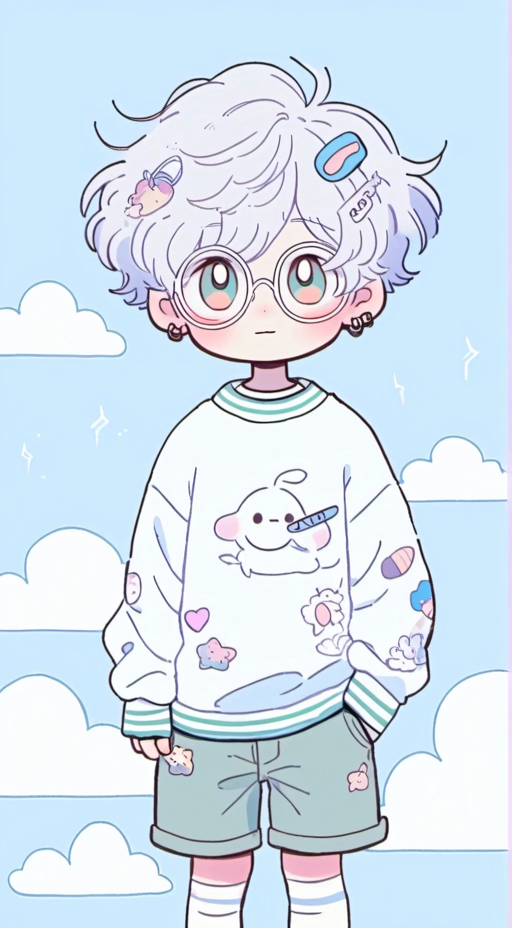 ai character:  ☁️Cloudy☁️ background