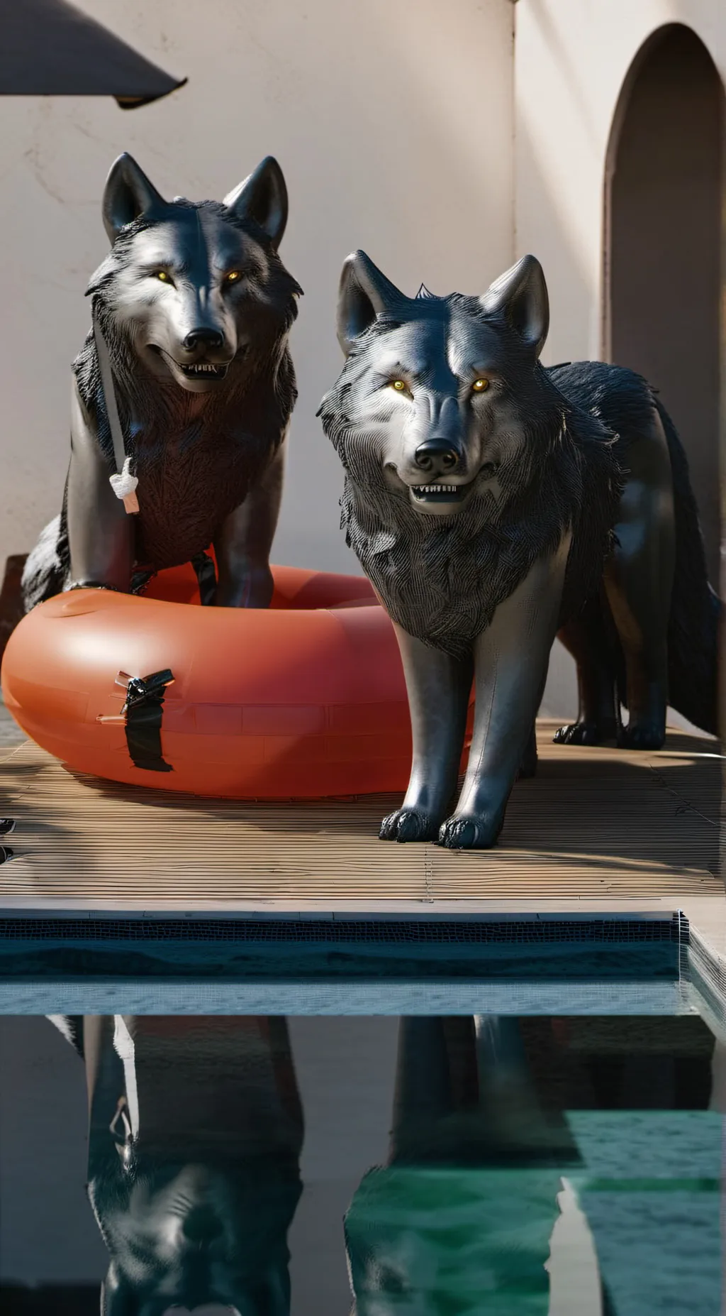 ai character: wolf  background