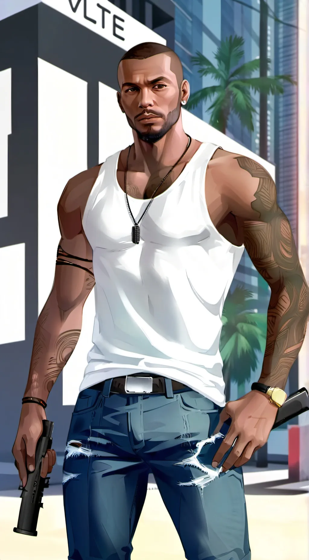 ai character: Grand theft autoSA background