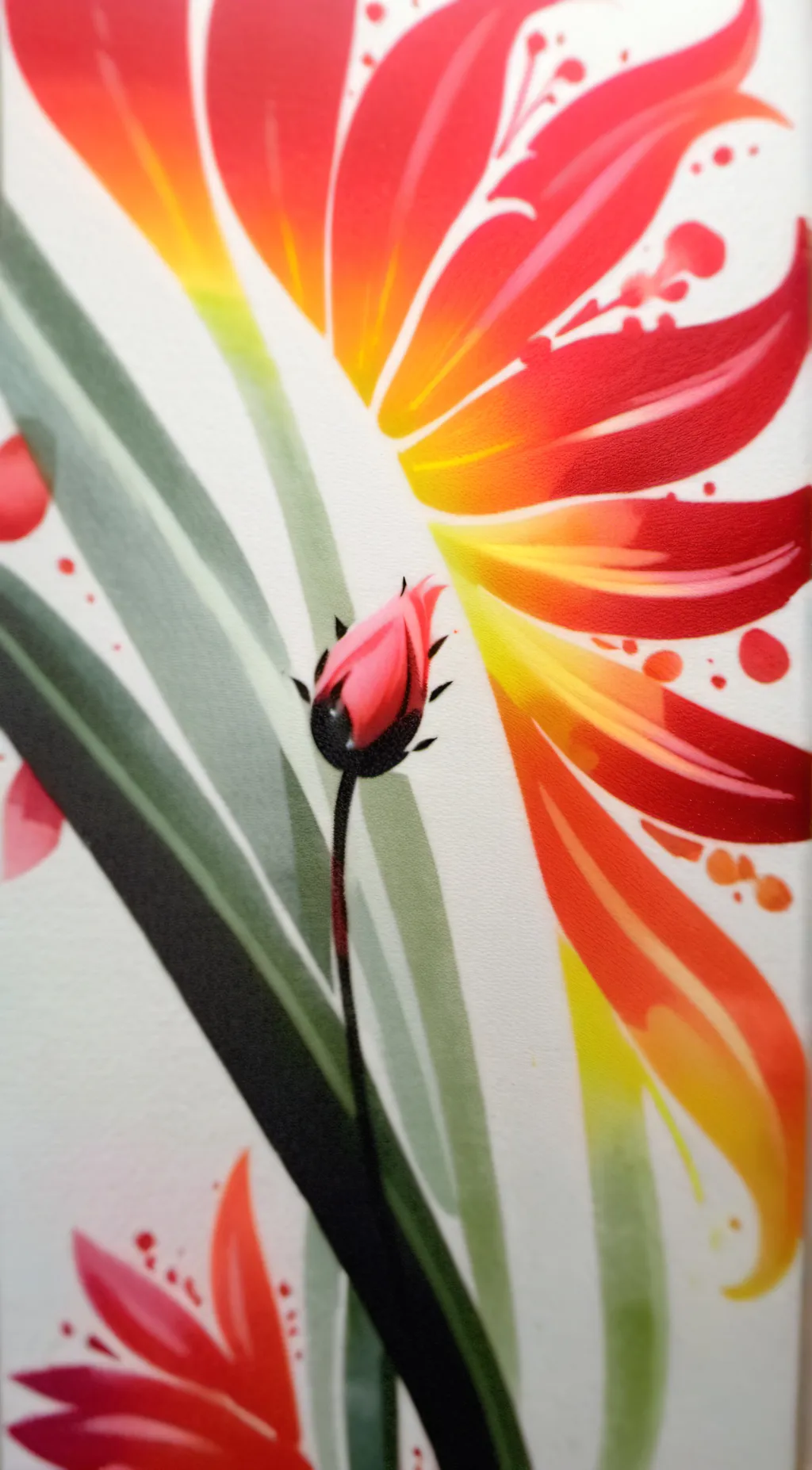 ai character: fire flower background