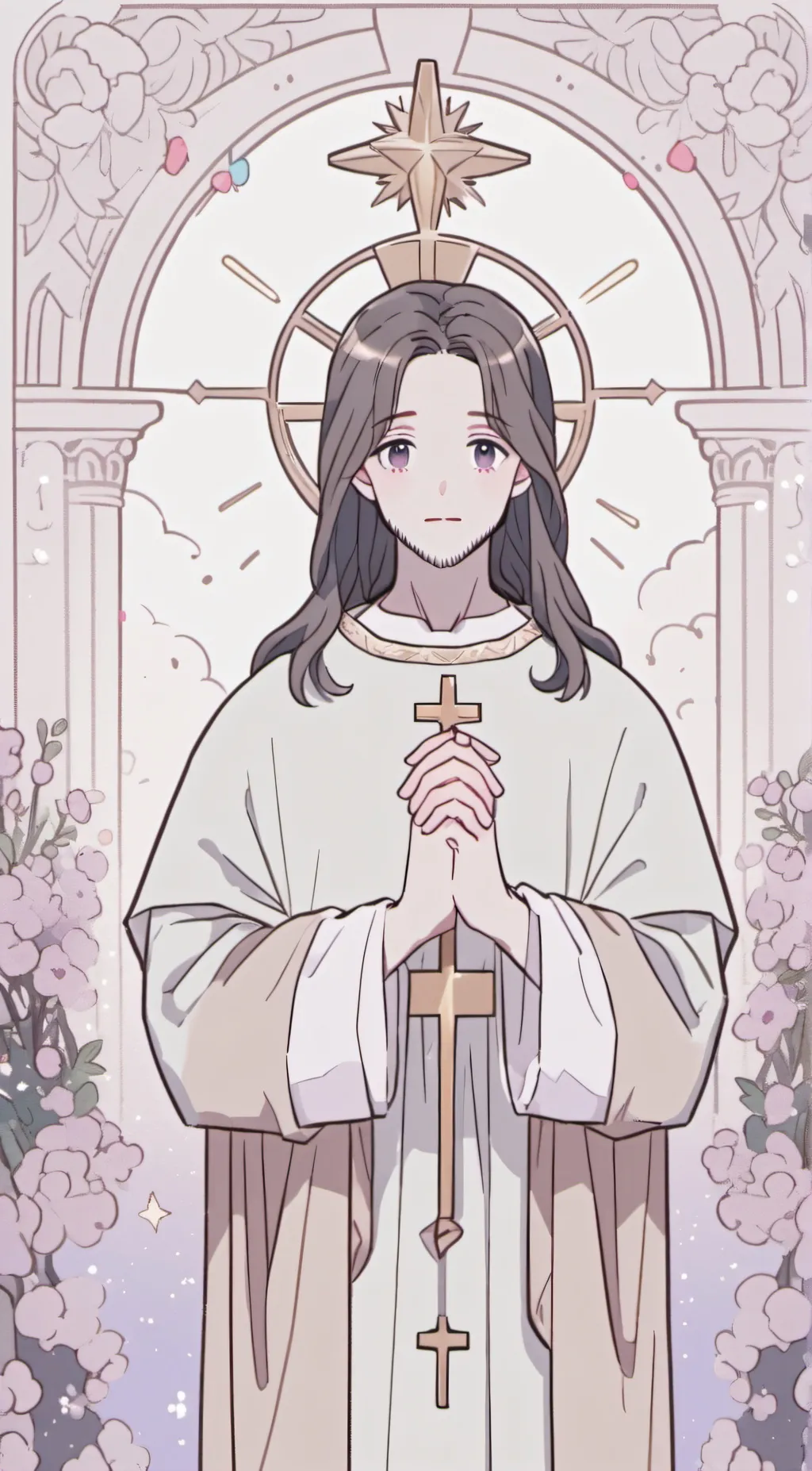 ai character: Jesus  background