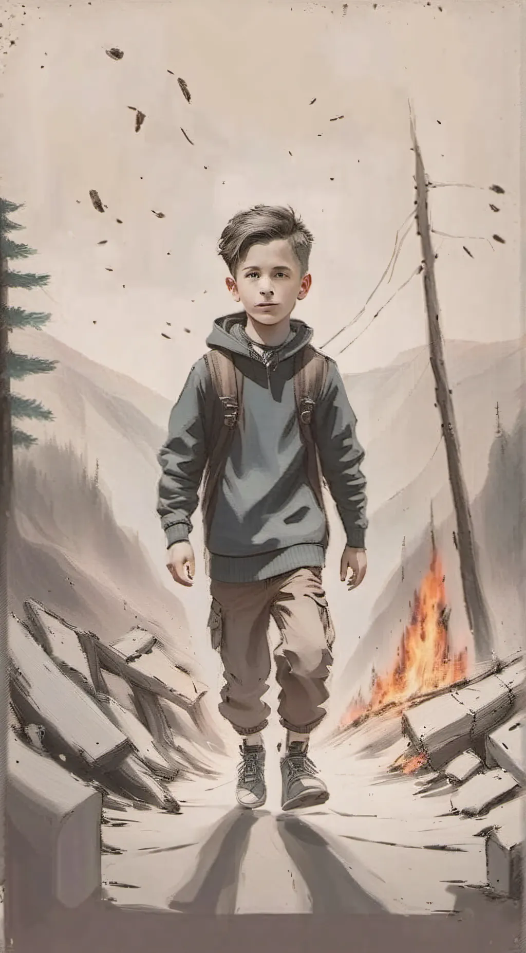 ai character: fire/me  background
