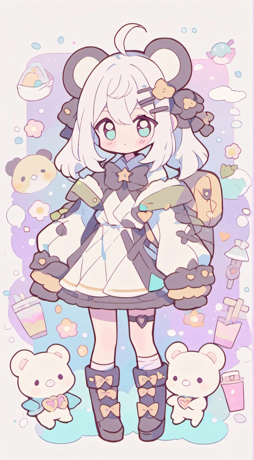 ai character: Smilling critters  background