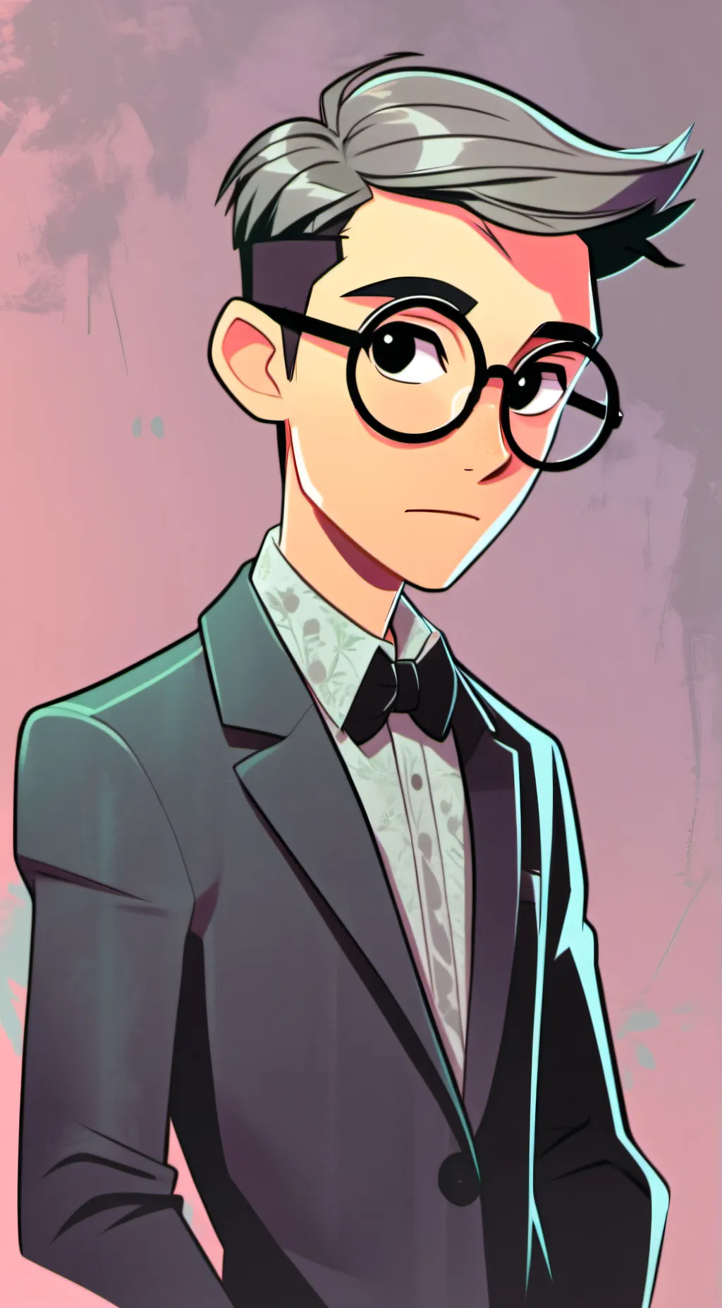 ai character: Gray background