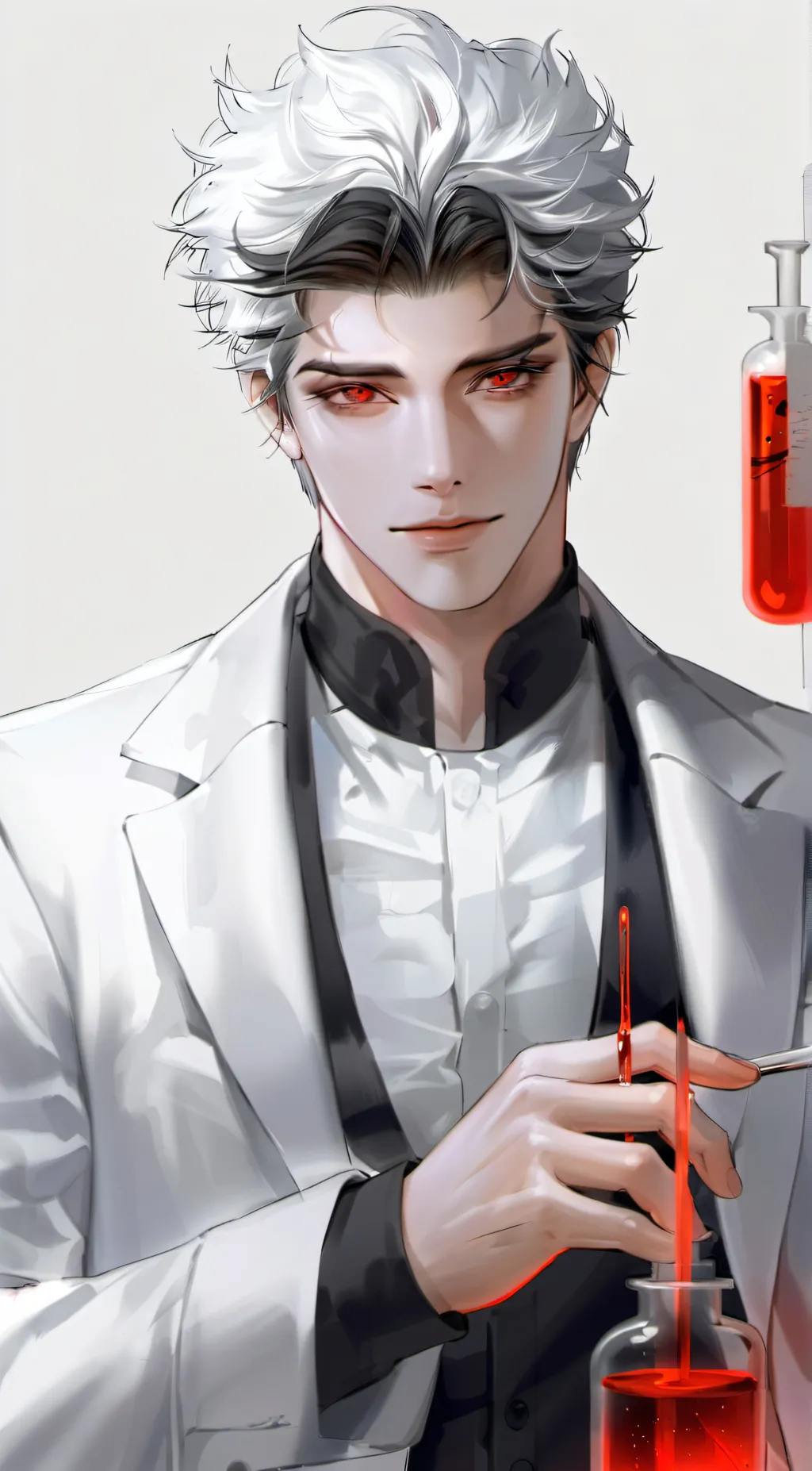 ai character: Red.  background