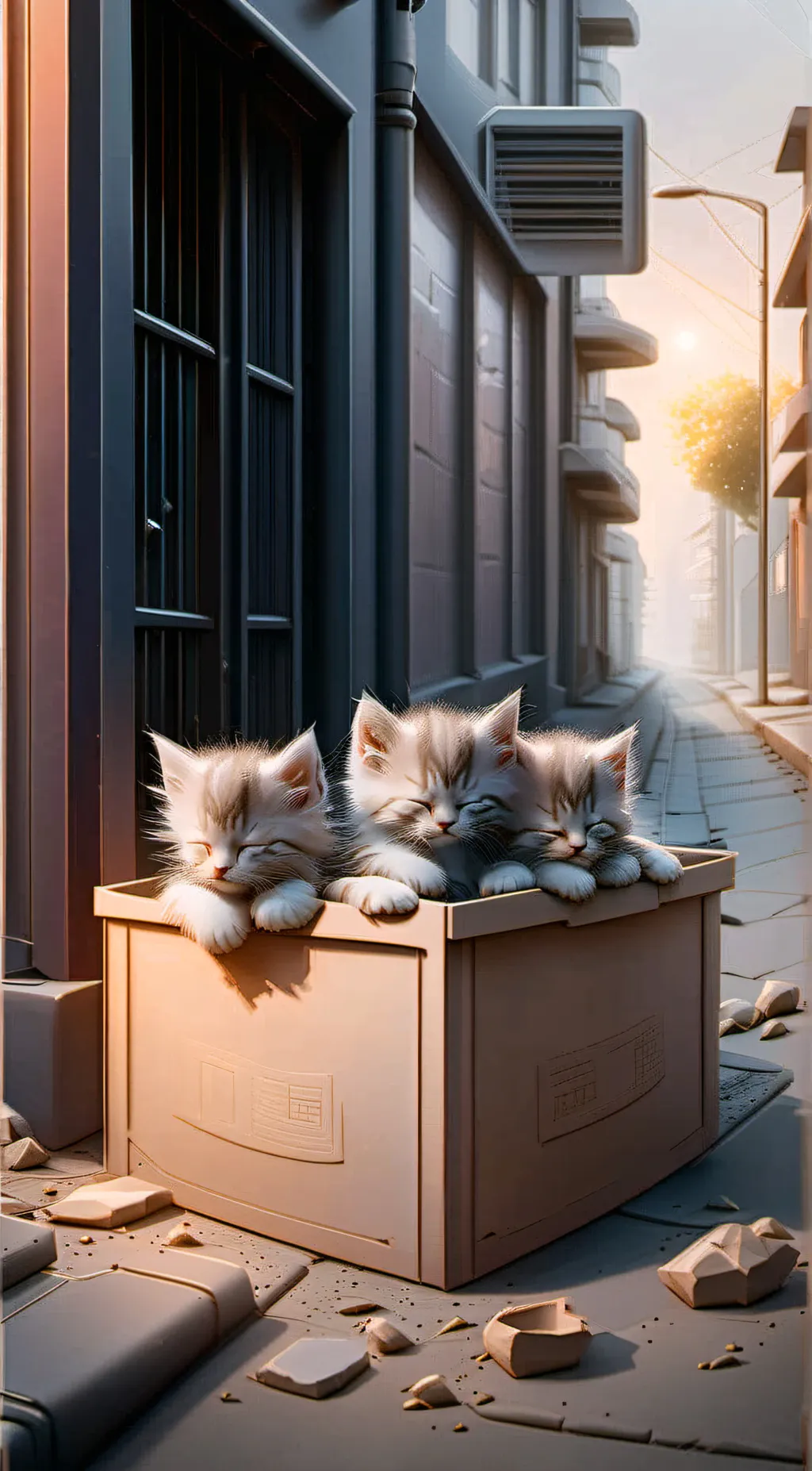 ai character: small kittens  background