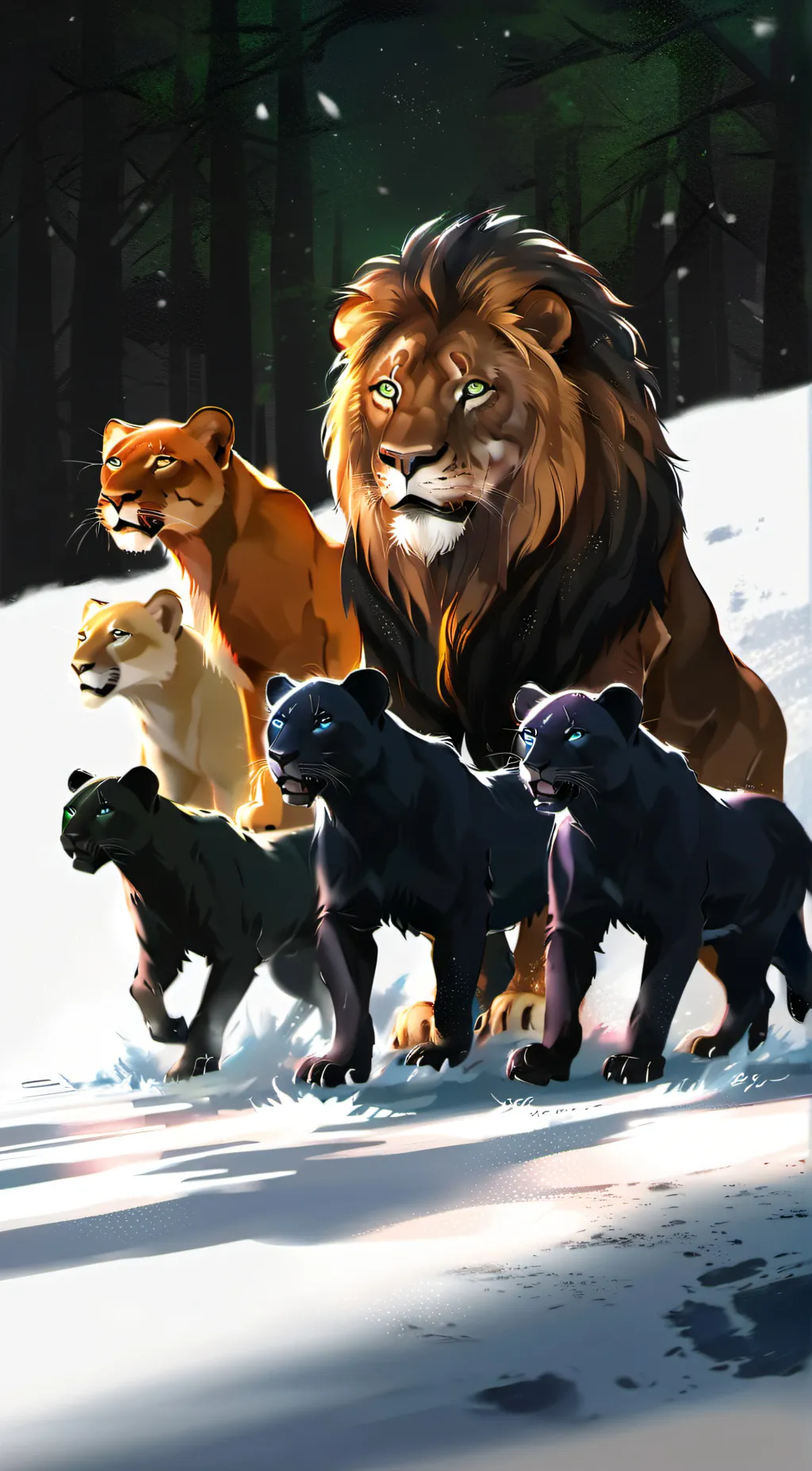 ai character: lions panthers background