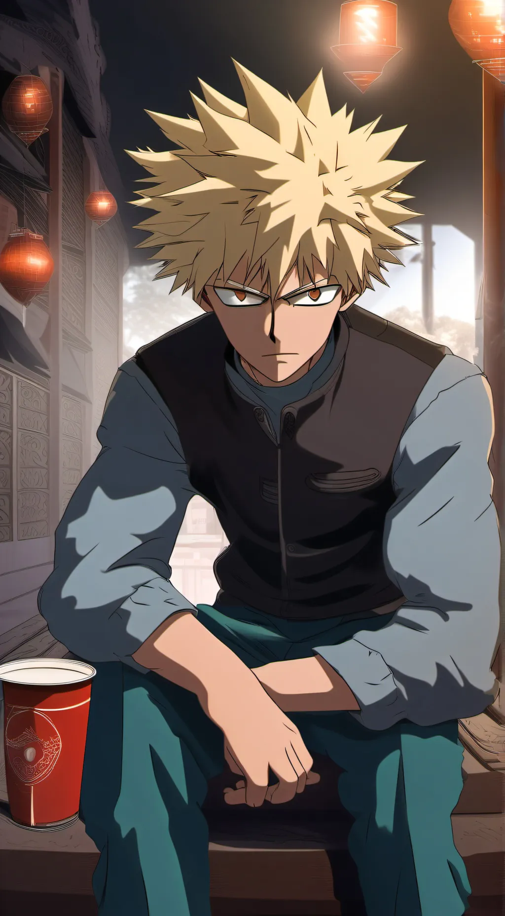 ai character: Katsuki Bakugo background