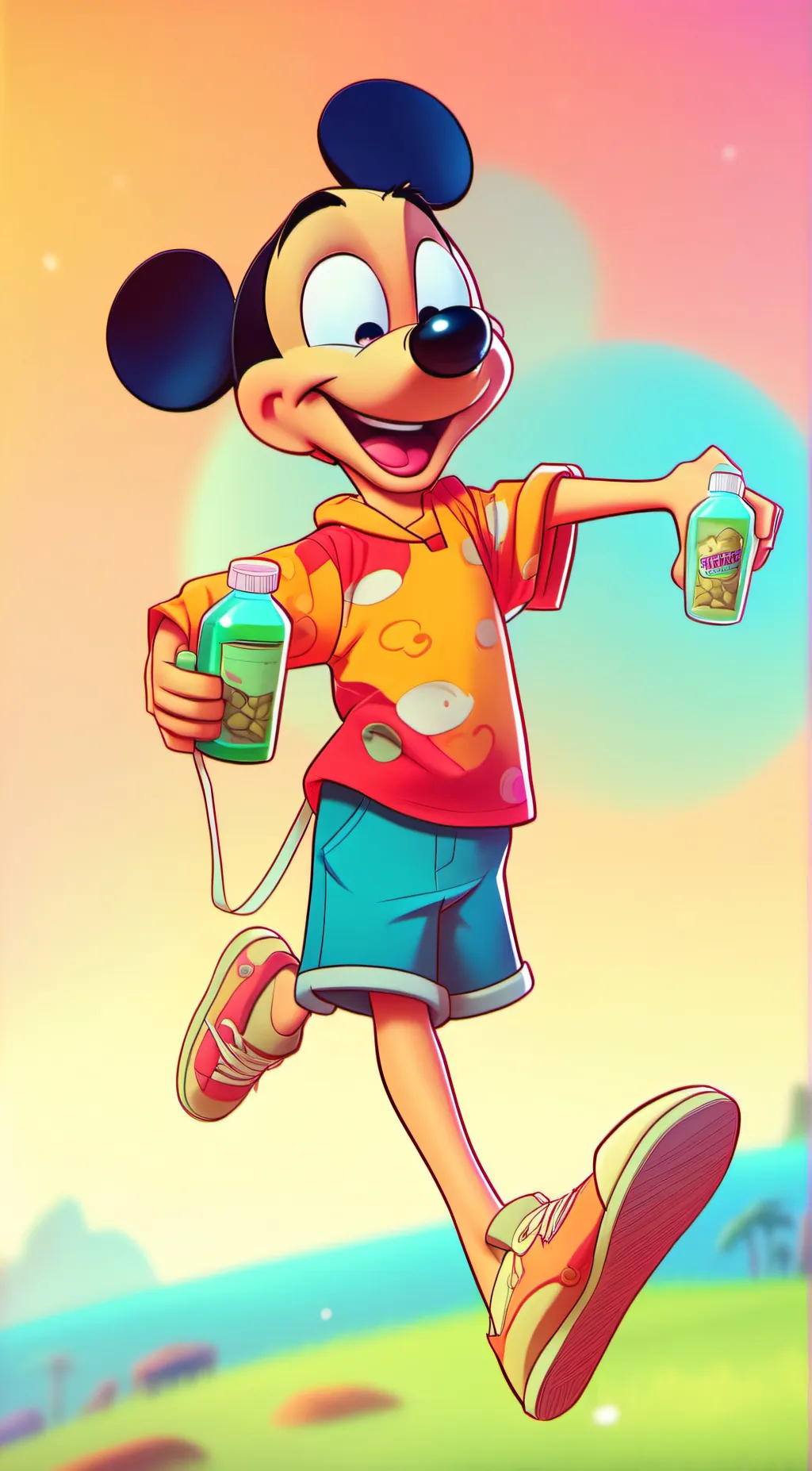 ai character: micky mouse on dru background