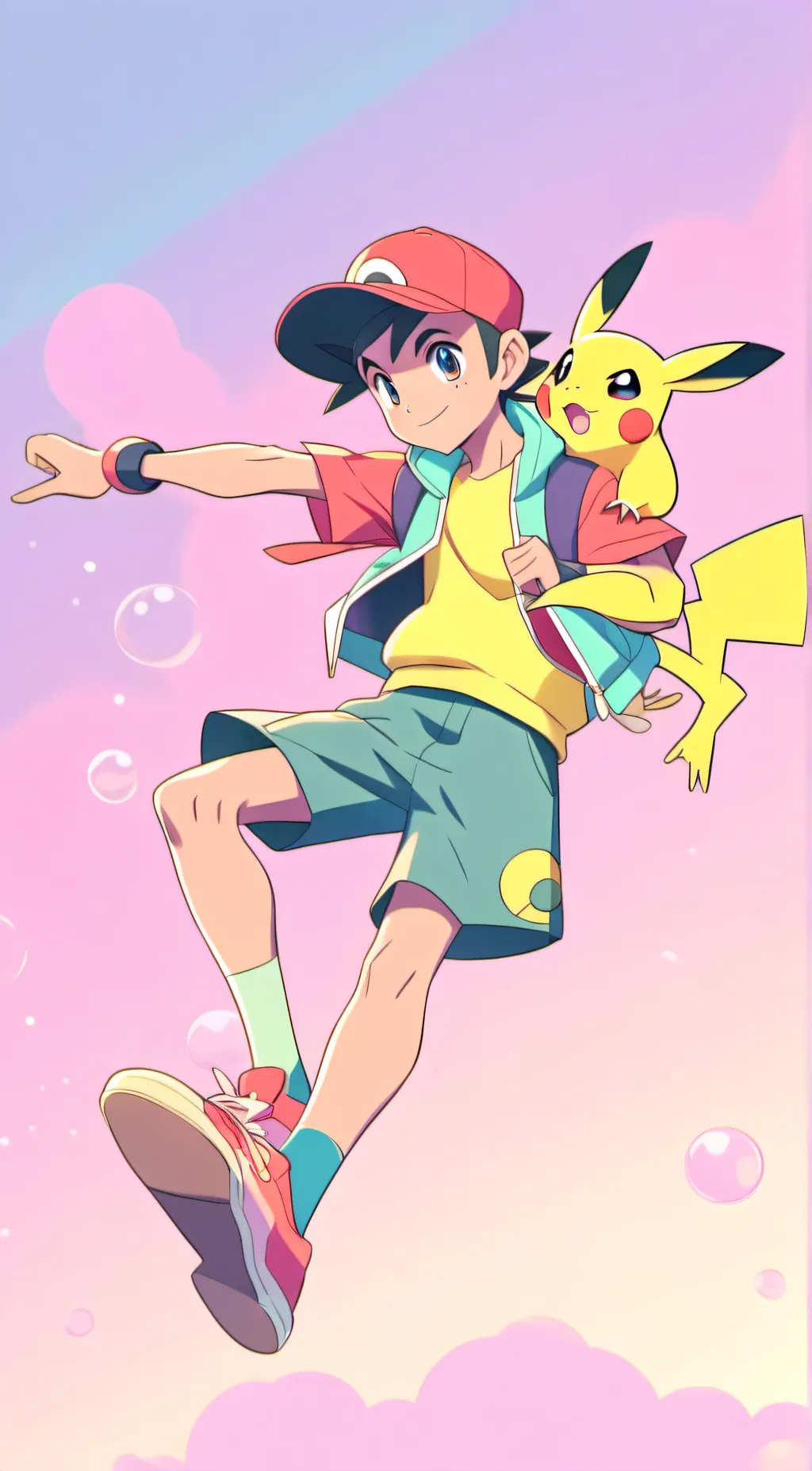 ai character: Ash Ketchum background