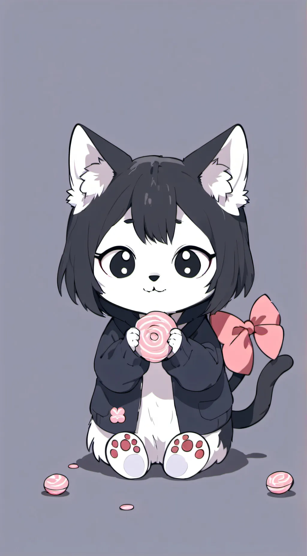 ai character: candy cat background