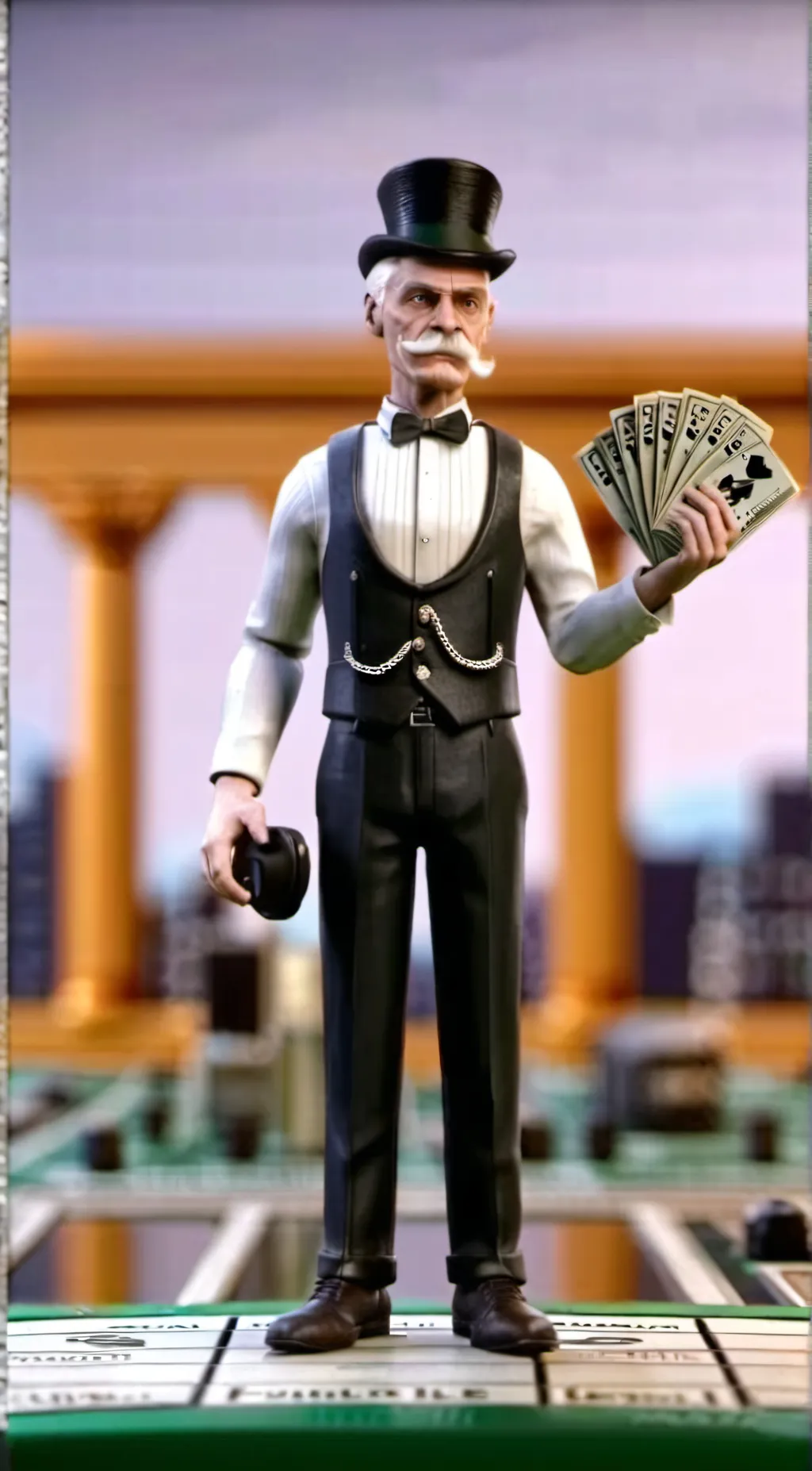 ai character: Monopoly guy background