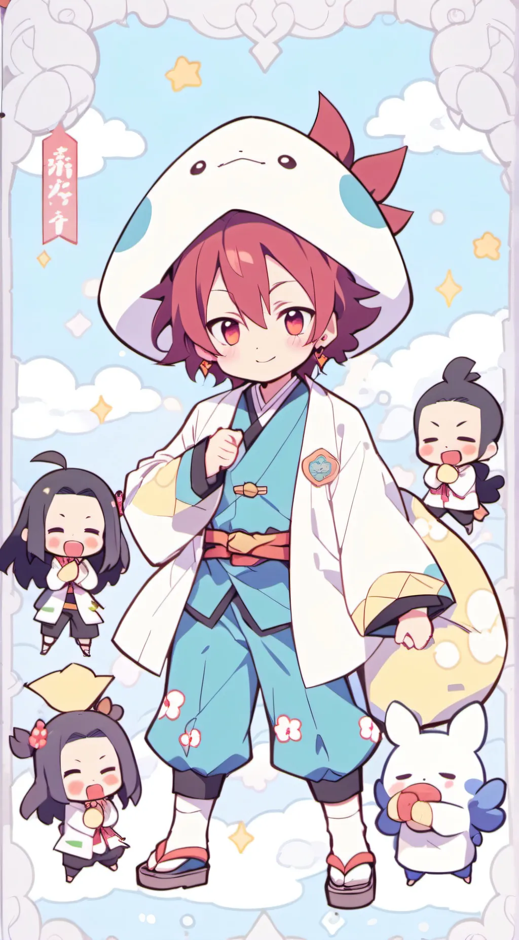 ai character: Kamaboko+Hashira background