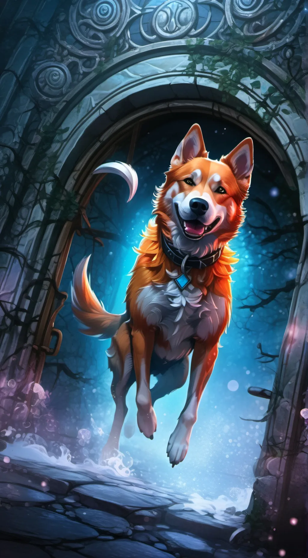 ai character: dog day background