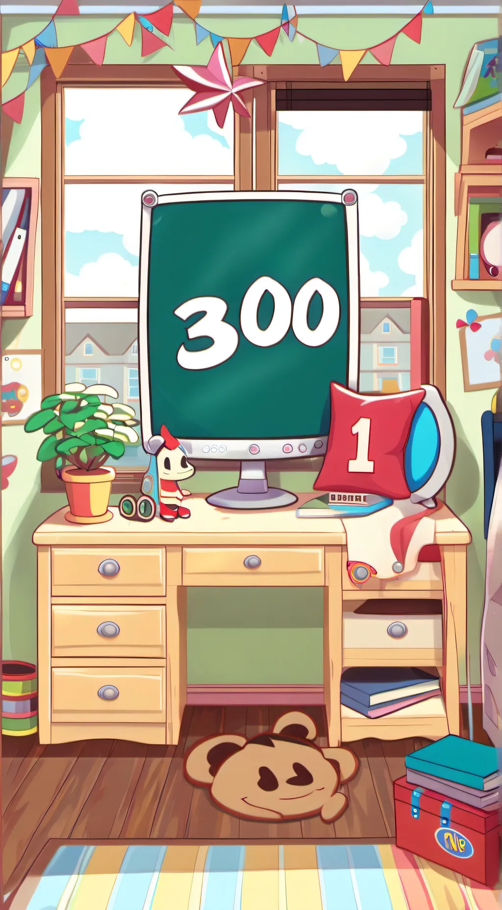 ai character: Number 300 background